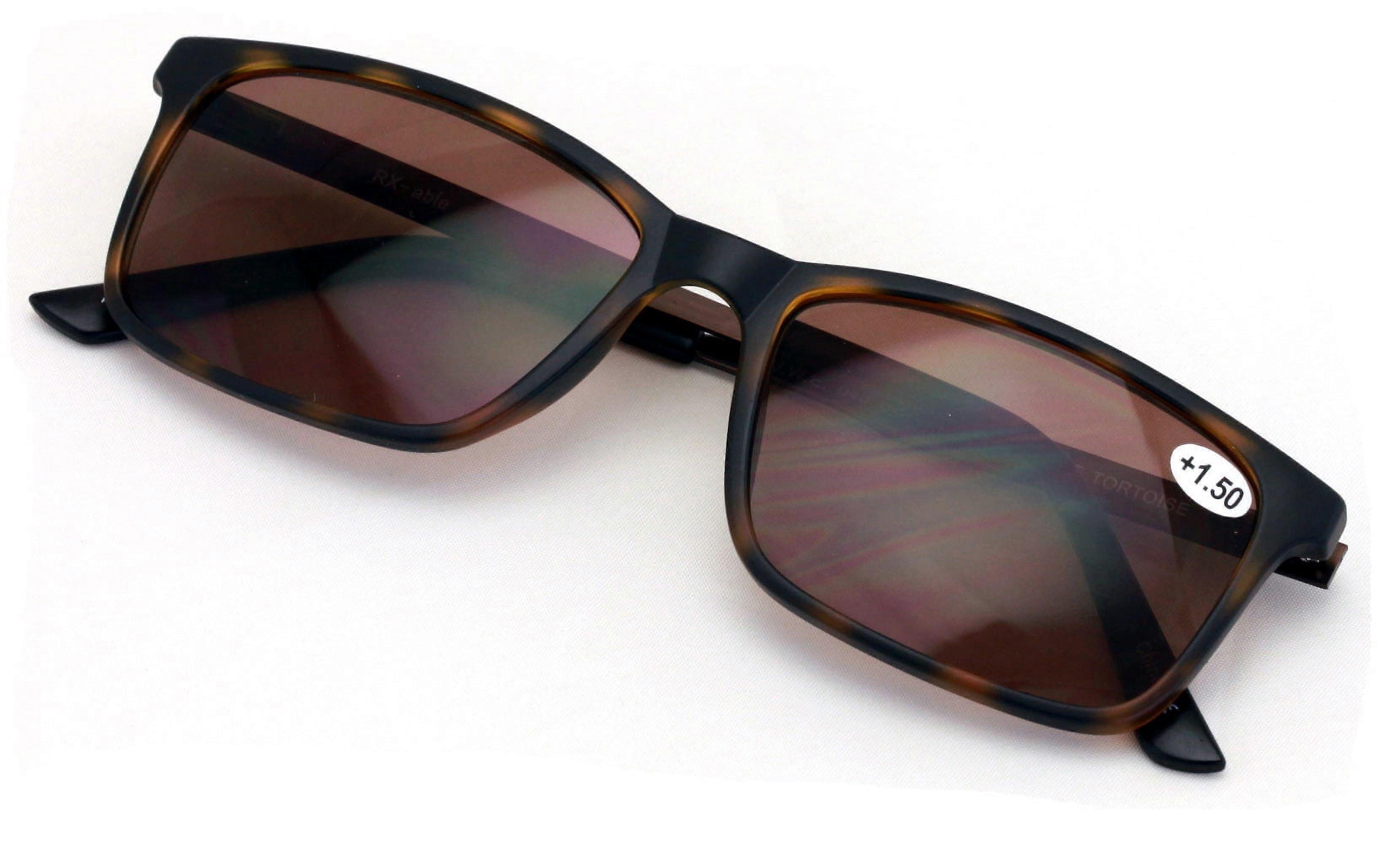 Men Premium Rectangle TR90 with Extended Metal Temple - Extra Large Sunglasses Reader - 147mm Wide Frame Reading Glasses +2.50