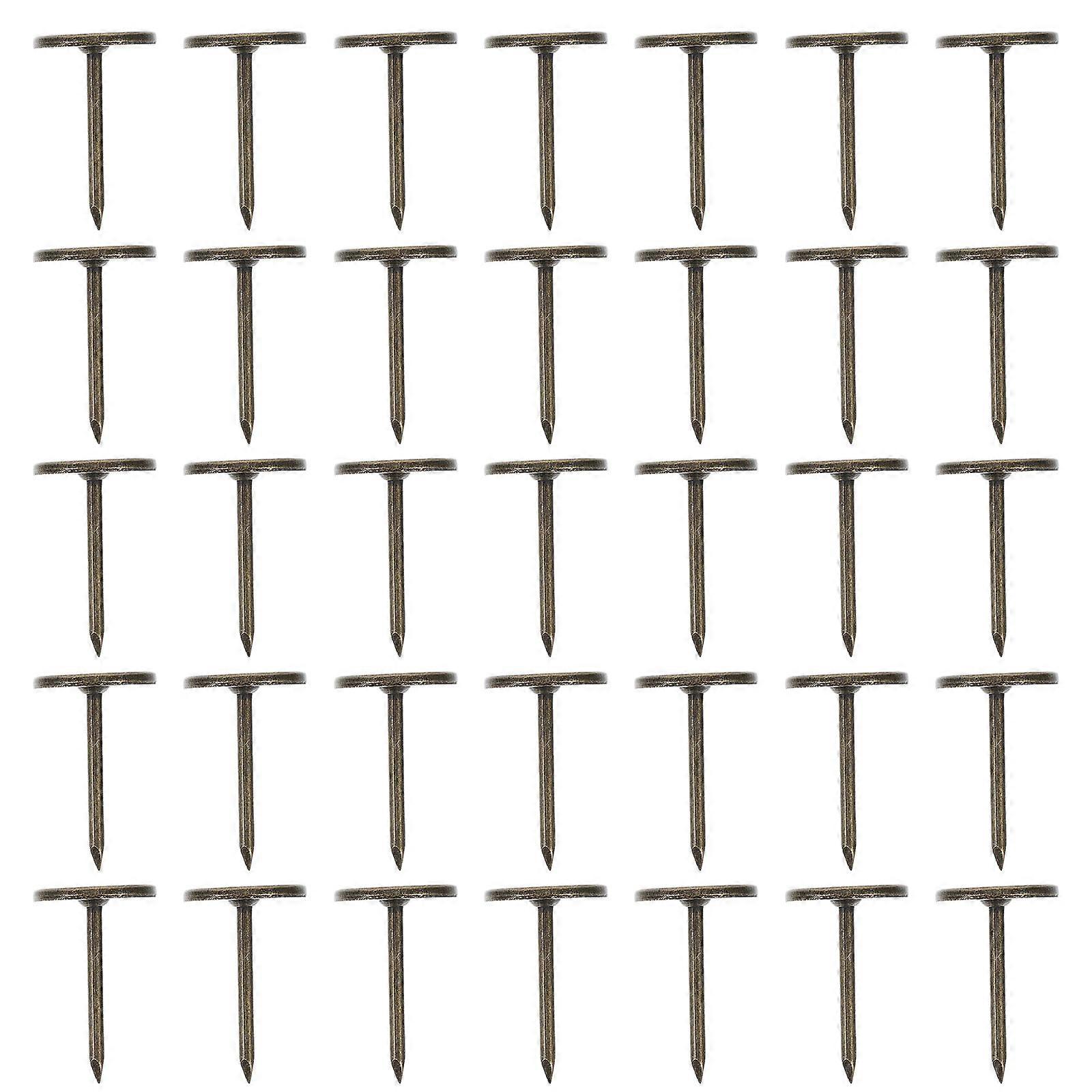 Flat Head Thumb Tacks for Wall Hanging 400Pcs Iron Nails Dark Brown