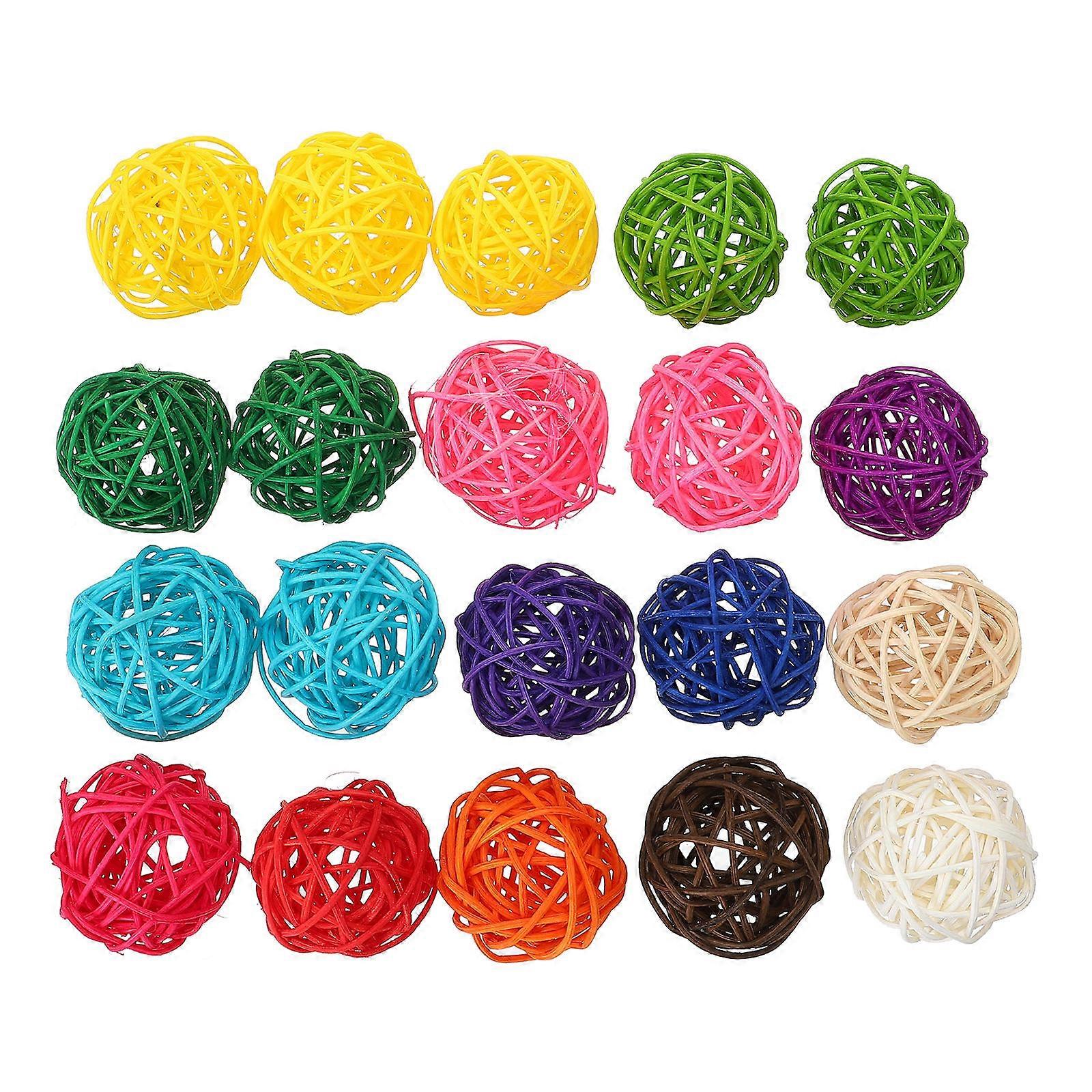Decorative Rattan Balls Wicker Balls for Decoration 40Pcs Set