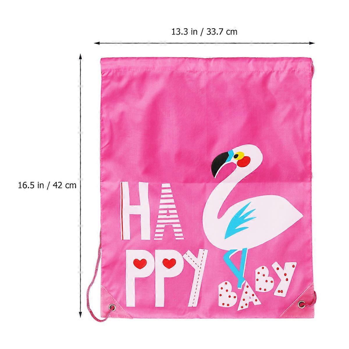 Flamingo Print Drawstring Sports Backpack For Beach And Travel Designed For Men And Women In Pink Color 1Set