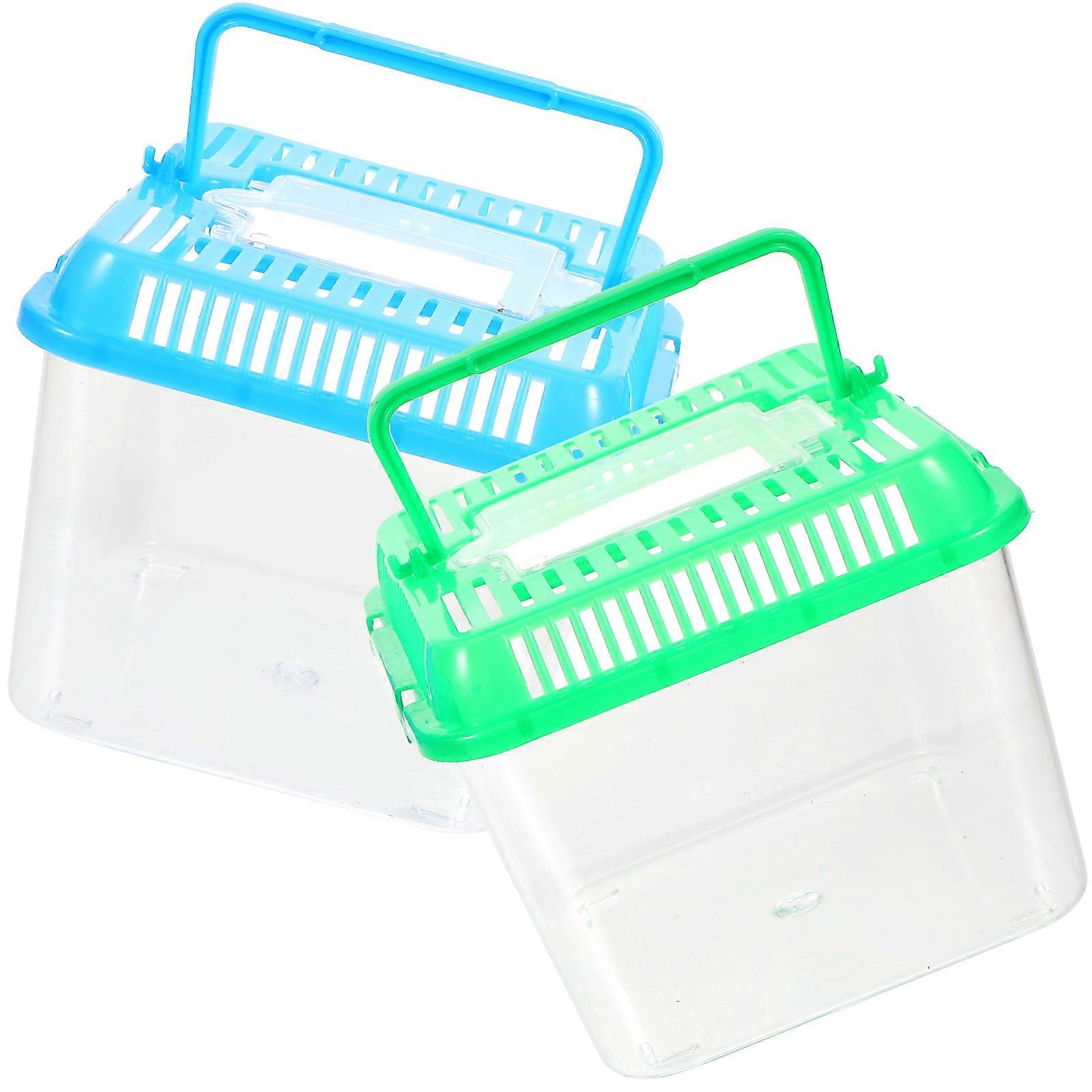 Transparent Reptile Breeding Box Plastic Container for Pet Using 4Pcs