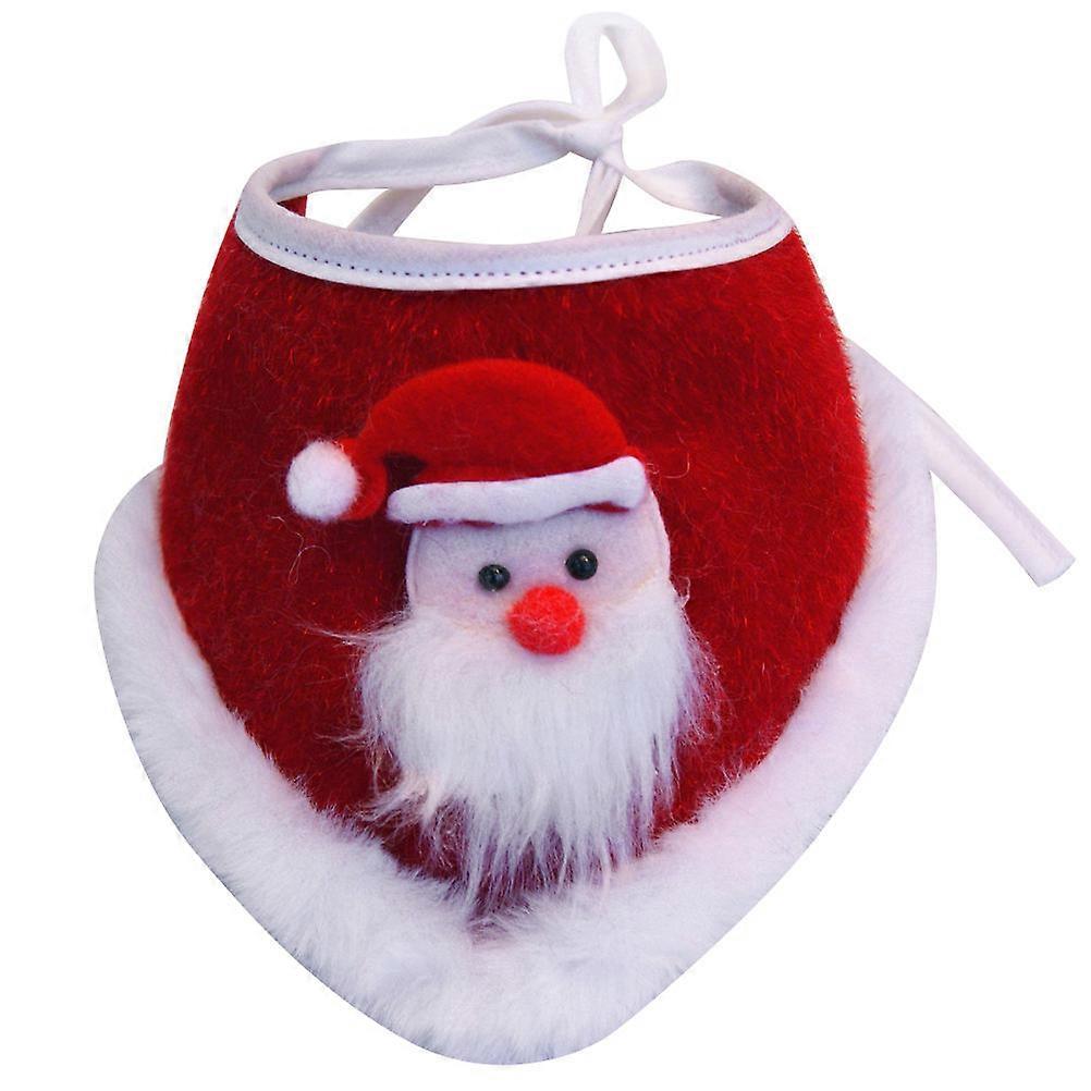 Christmas Cat Dog Collar Bib for Pet Use with Santa Claus Design