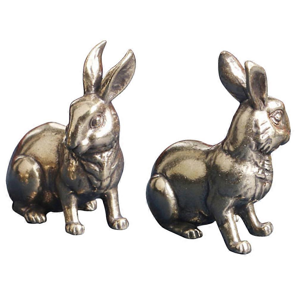 Brass Rabbit Statues Rabbit Ornament for Wedding 10Pcs Indoor Decor