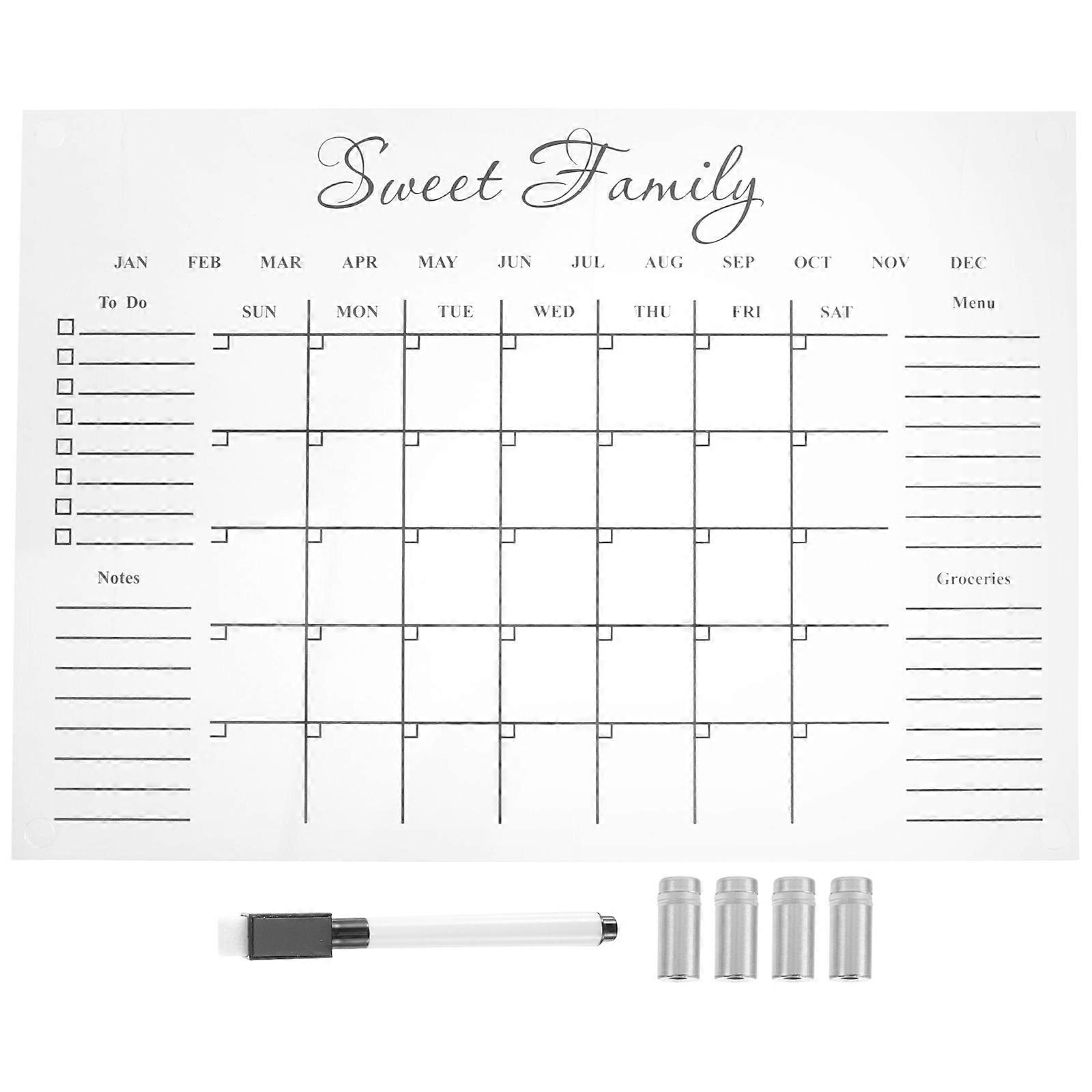 Transparent Writing Board Modern Memo Board Home Office Decoration Organizing Daily Life 1Set