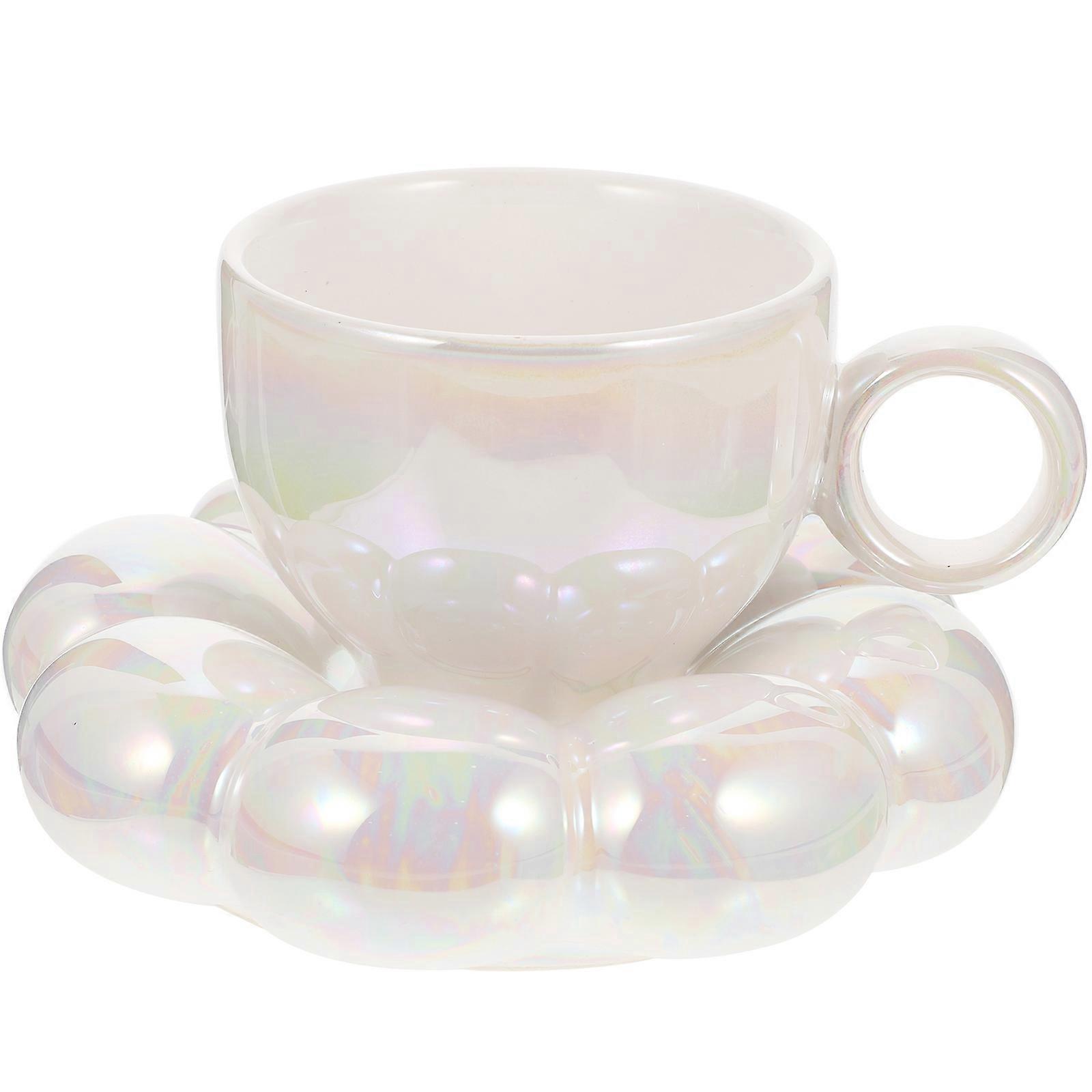 Ceramic Coffee Cups Household Mug for Daily Use 2Sets White Color