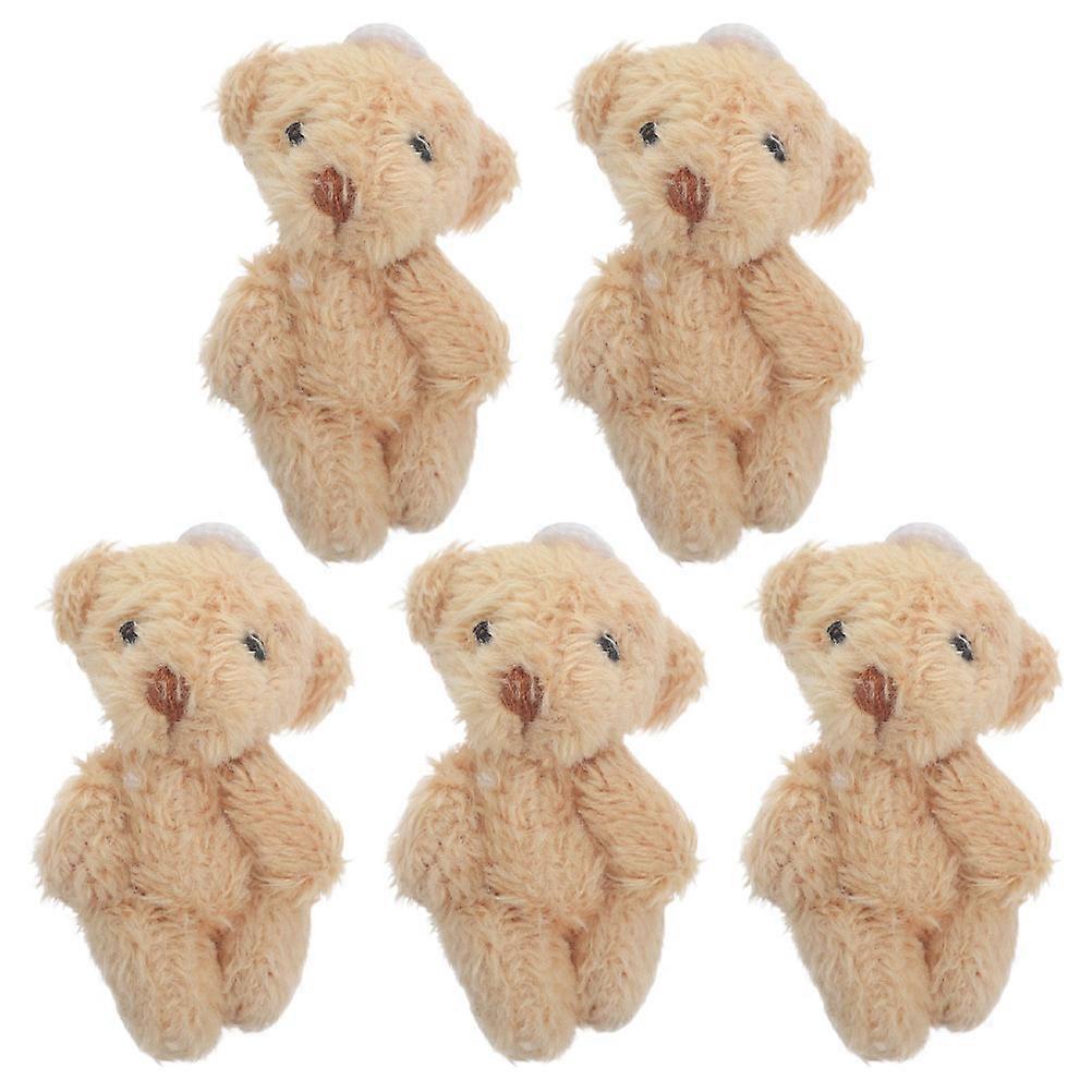 Mini Stuffed Bears Plush Dolls for Decoration 10Pcs Khaki Soft