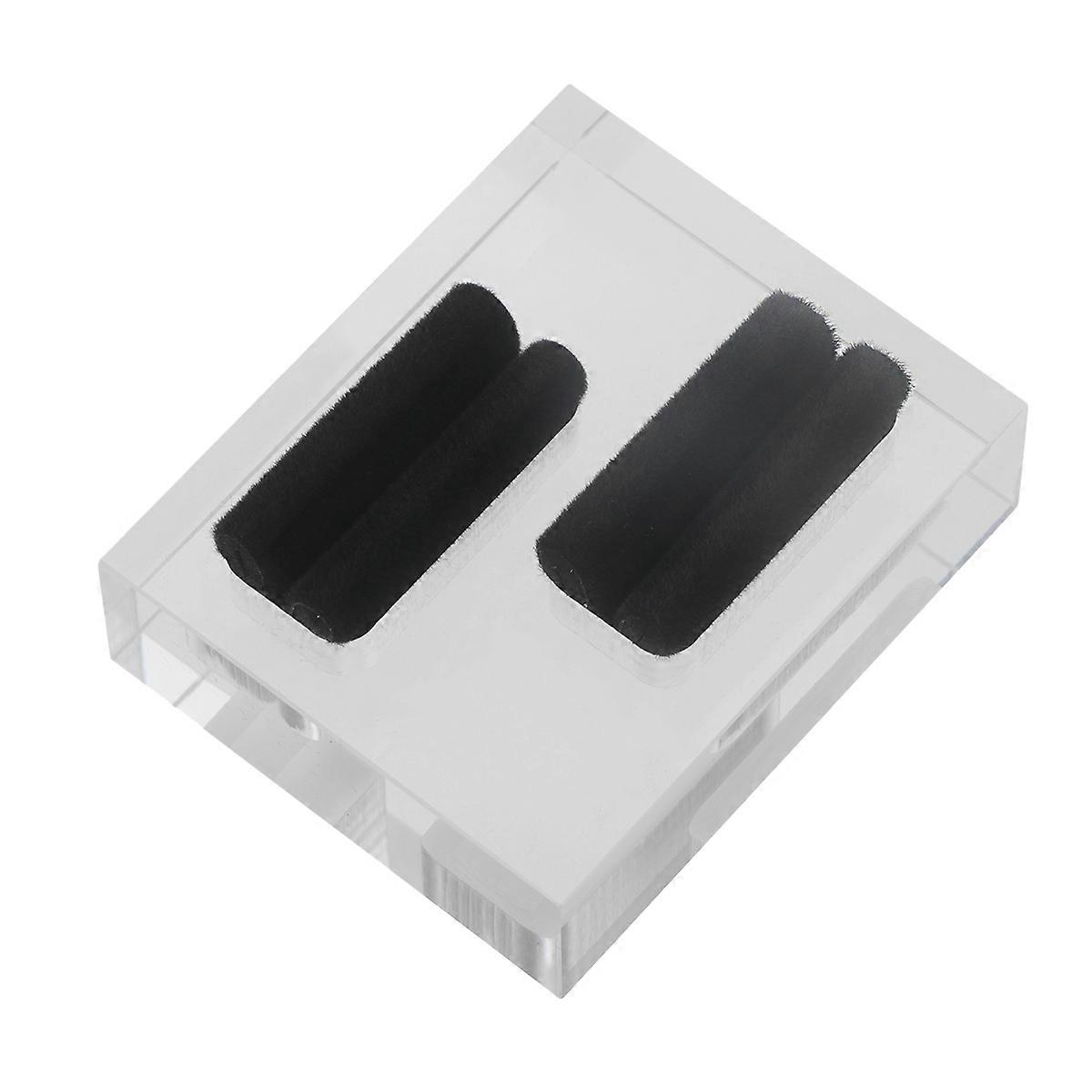 Jewelry Ring Bracket Acrylic Double Slots for 3Pcs Transparent Display