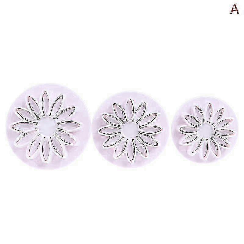 Plastic Flower Fondant Cake Tools Sugar Craft Plunger Cutter Baking Cookies Mold Db