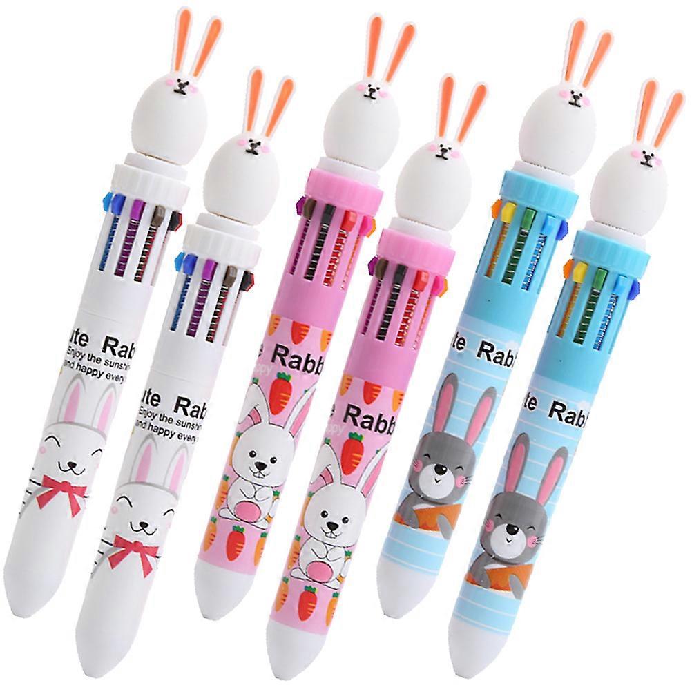 Student Ballpoint Pen Combination Color Change Plastic Material 6Pcs