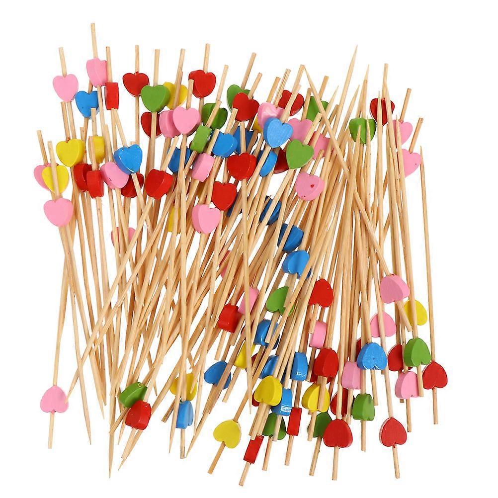 200Pcs Hygienic Food Piercing Picks For Kindergarten School Use With Assorted Color Wooden Material