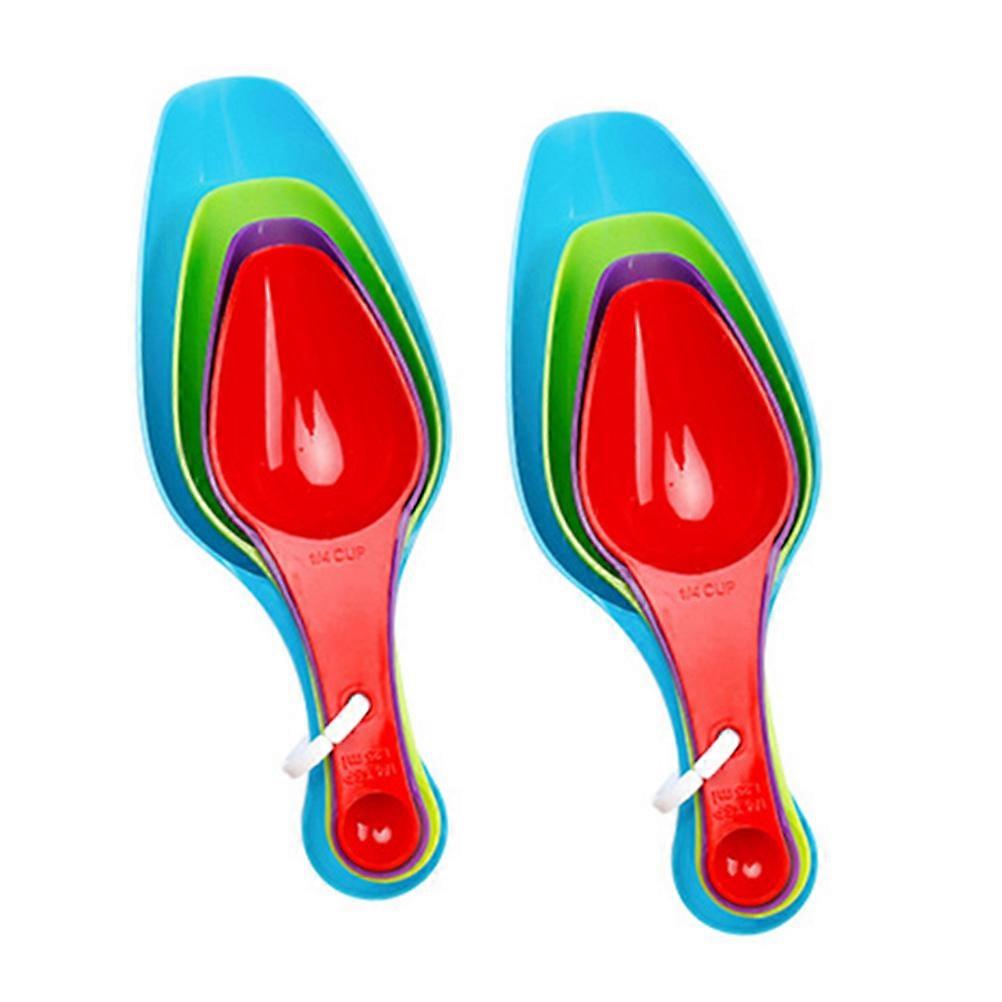 Plastic Measuring Spoons 4 Set Kitchen Utensils Ergonomic Design For Cooking Baking Use