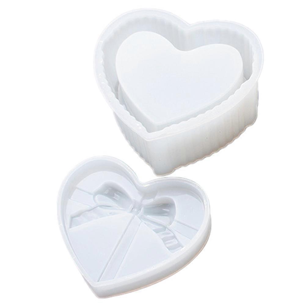 Heart-Shape Storage Box Mold Box Resin Mold for DIY Crafts 2Sets