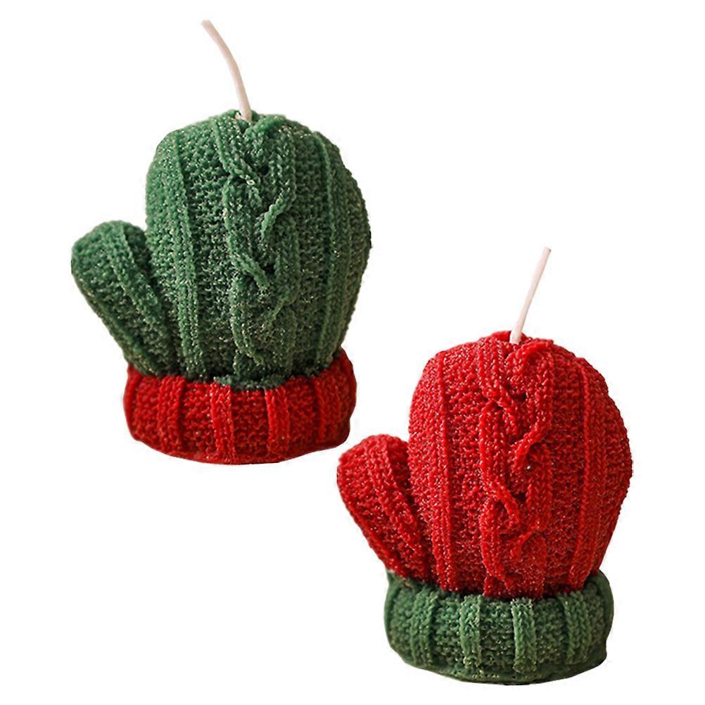 Assorted Color Glove Shaped Candle for Home Use 2Pcs Decorative Scented Candle
