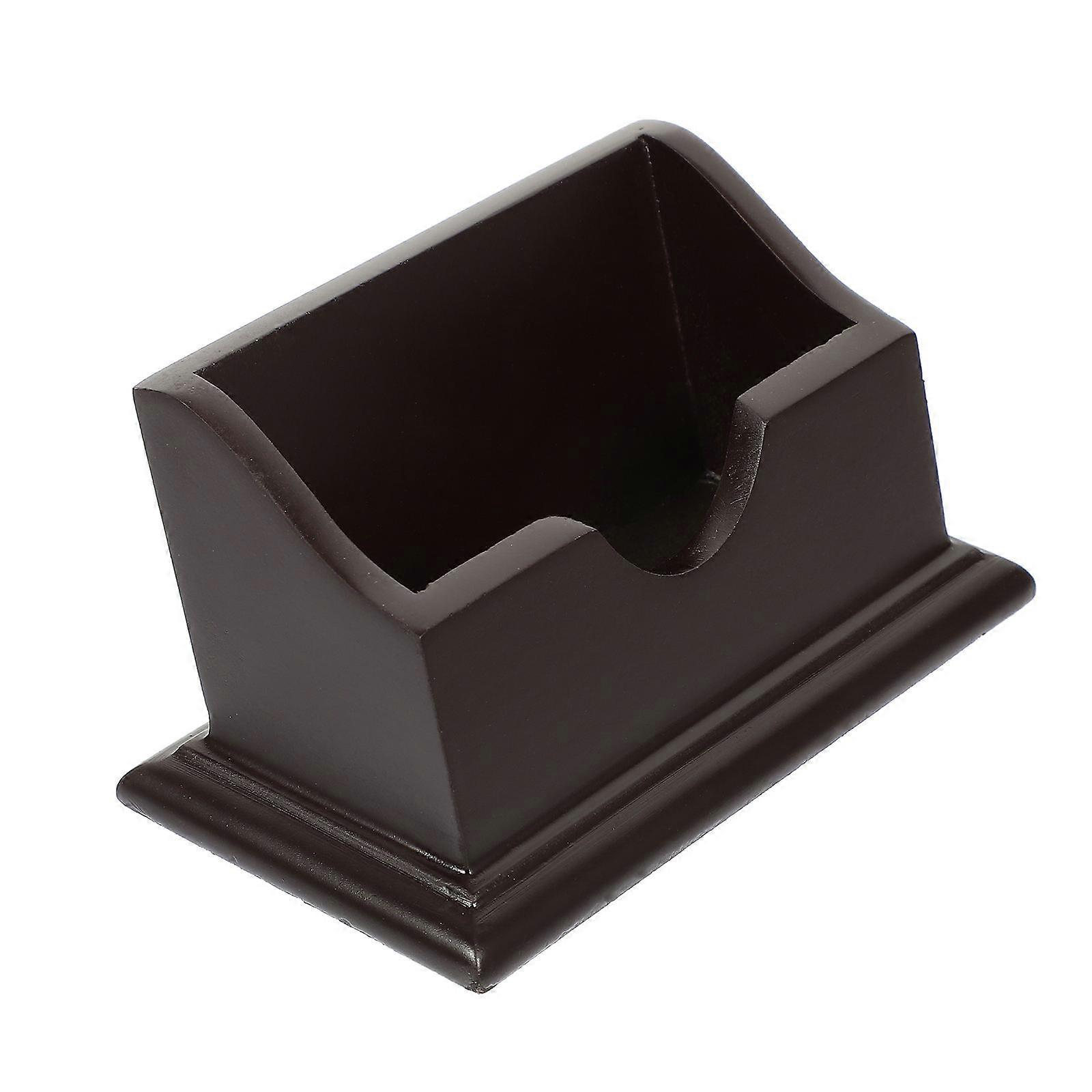 Brown Business Card Holder Multi-Grid Storage for 2Pcs Name Cards