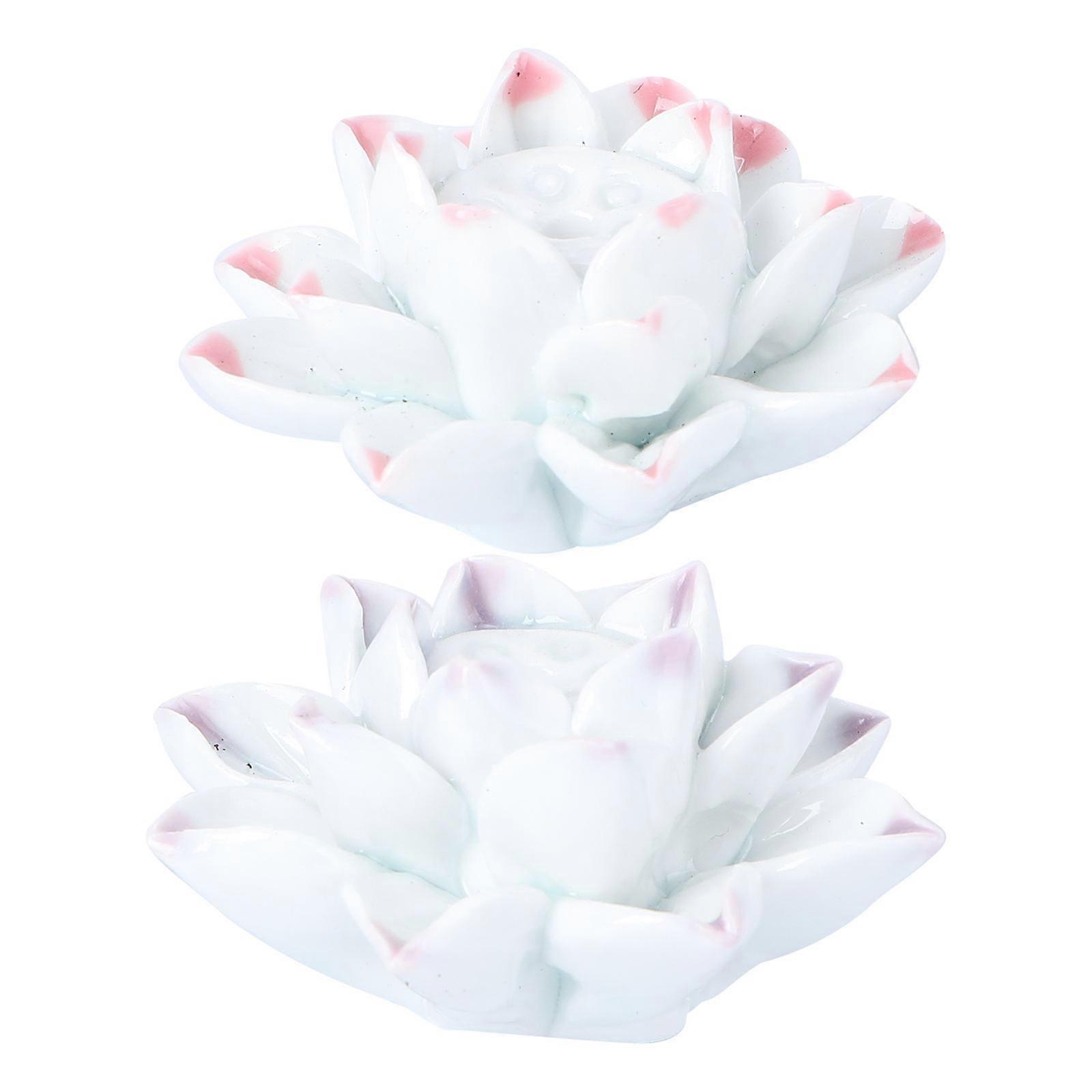 Lotus Shaped Ceramic Incense Burner Decorative Censer for Home Use 6Pcs