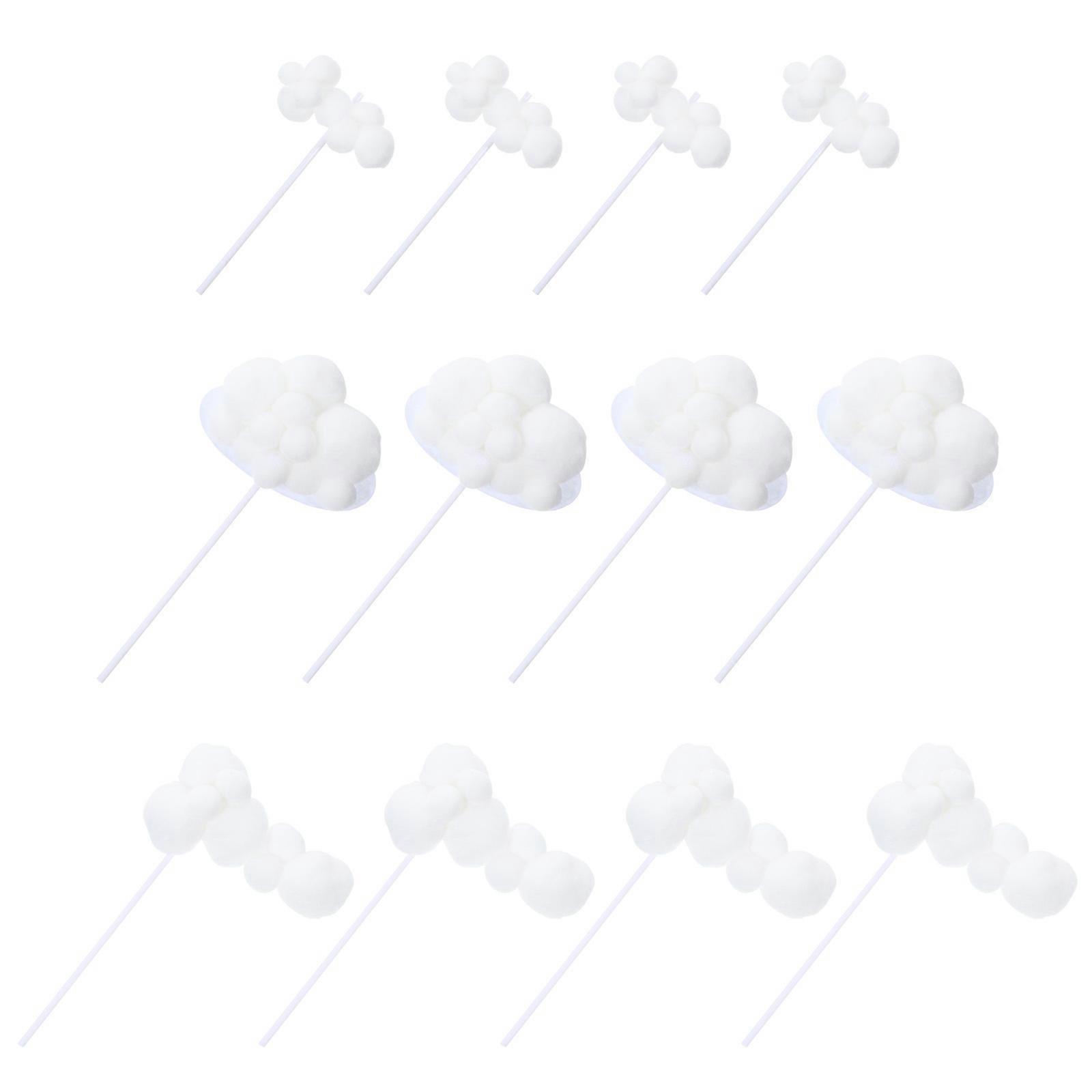 Birthday Cake Decorations Cloud Shape for Cake Topper White 36Pcs Set