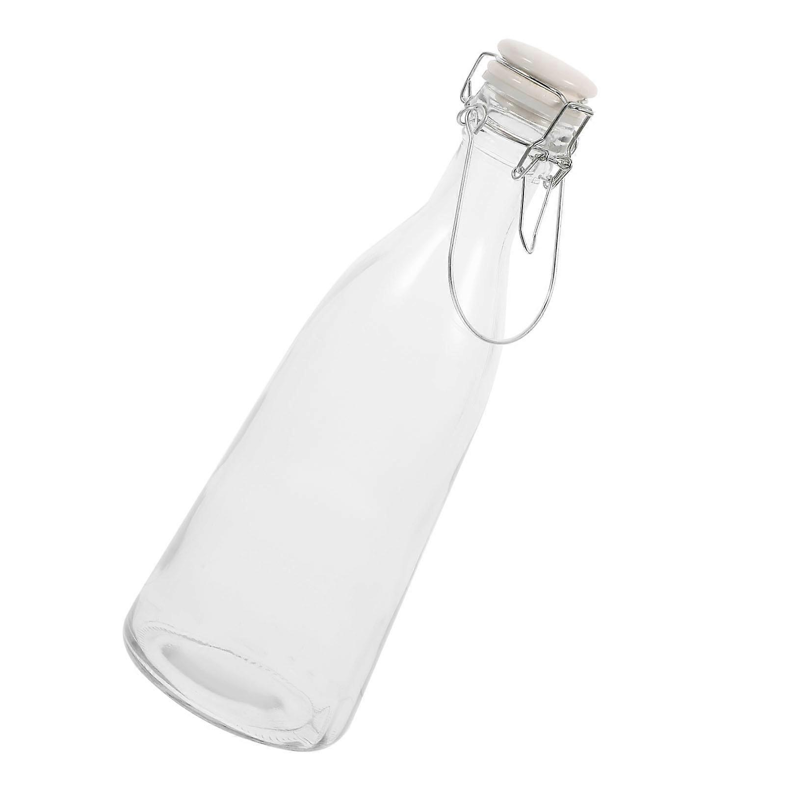 Transparent Glass Bottle for Storage with Buckle Sealing Container