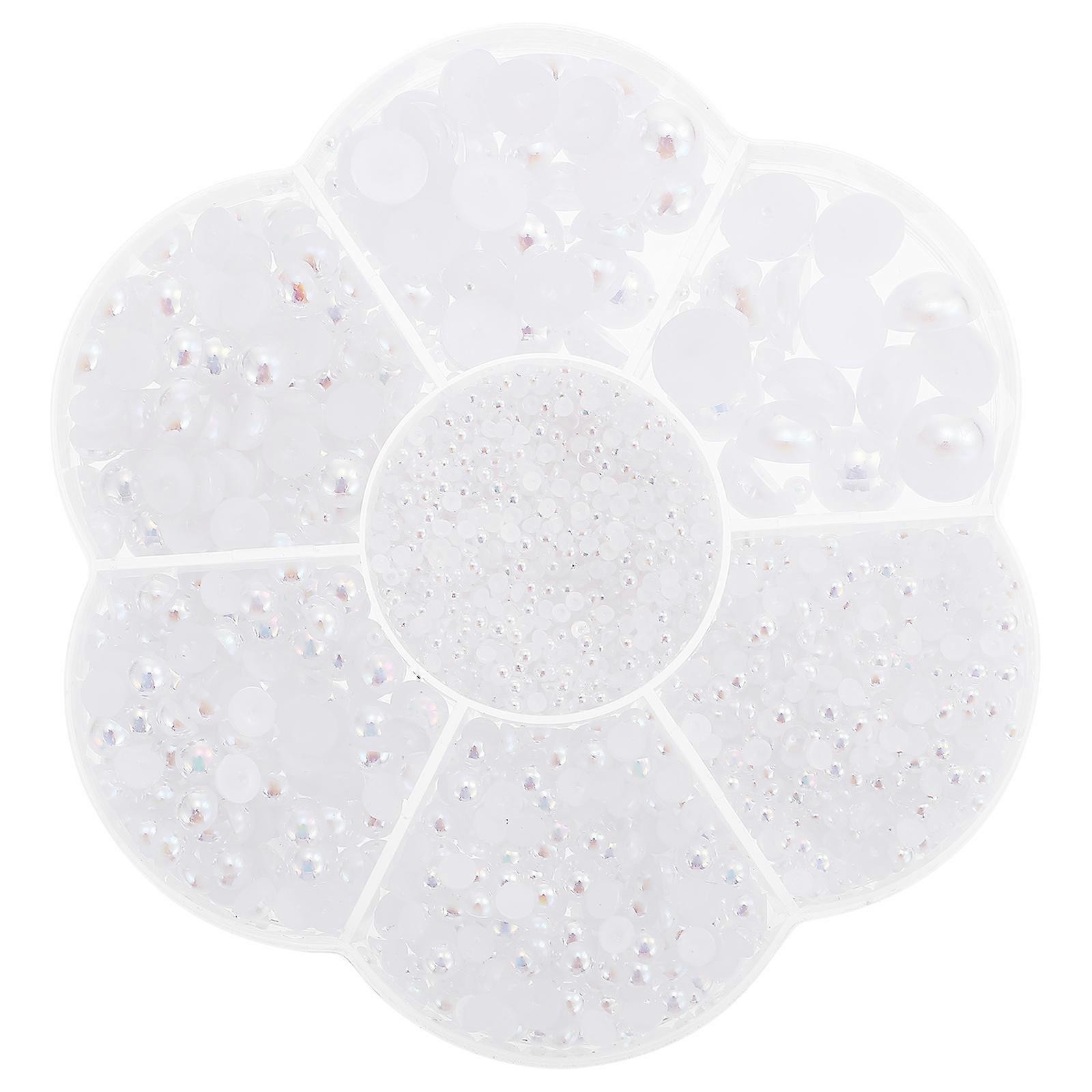 4 Boxes of Decorative Nail Pearls for Multi-Function Craft Peals Accessory