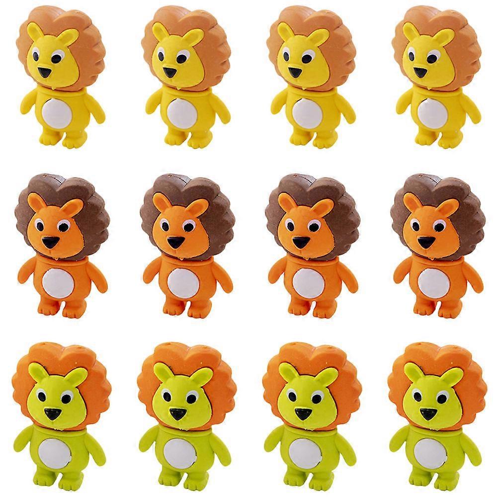 Erasers for Kids Multi-Function Erasers with Cartoon Lion Shape 36Pcs