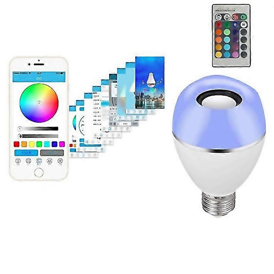 For E27 Led Music Bulb Smart Colorful Remote Control Wake Up Light