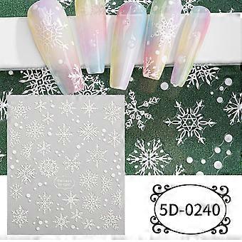 Neue DIY Weihnachten nail art aufkleber relief 5DINS schneemann schneeflocke Weihnachten nagel aufkleber 5D-024085*100mm bare chip