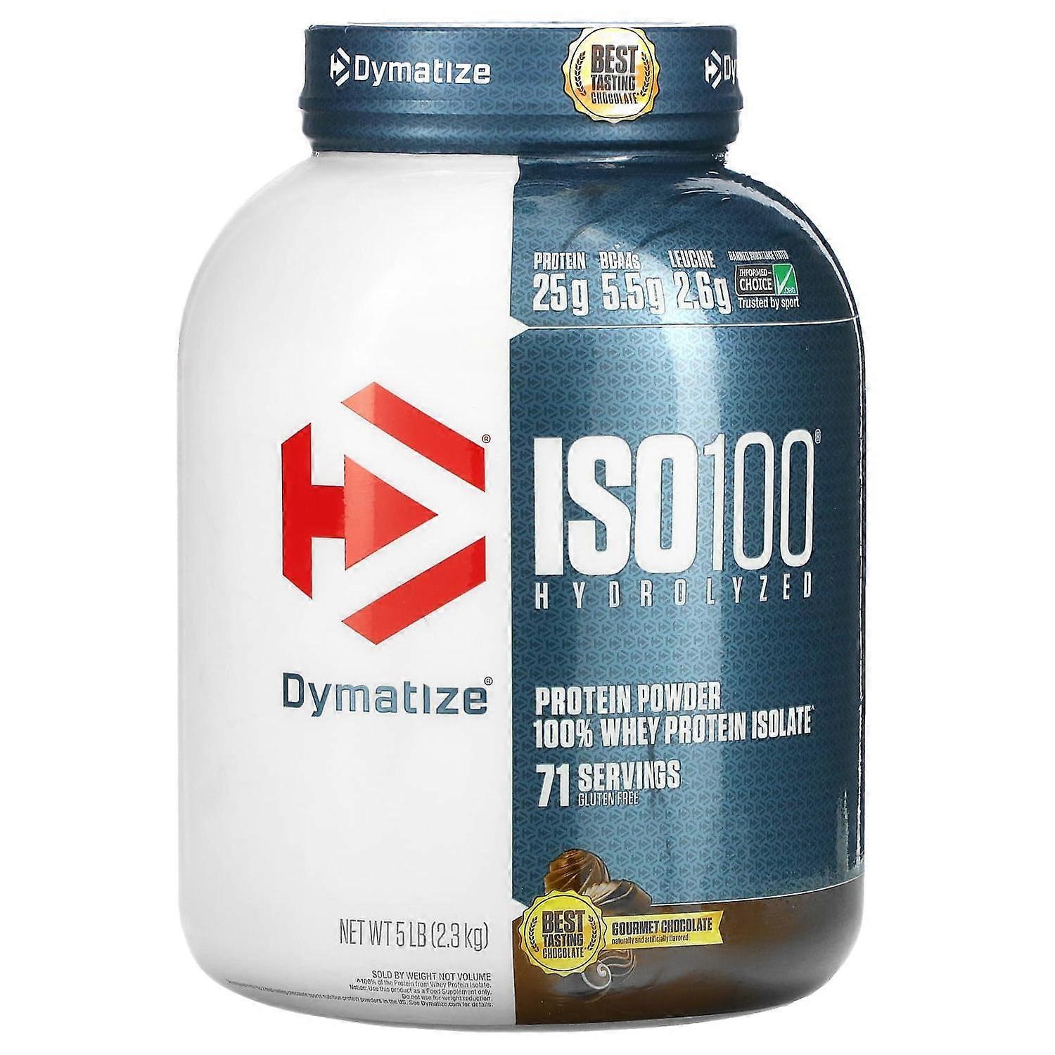 Dymatize, ISO100 Hydrolyzed, 100% Whey Protein Isolate, Gourmet Chocolate, 5 lb (2.3 kg)