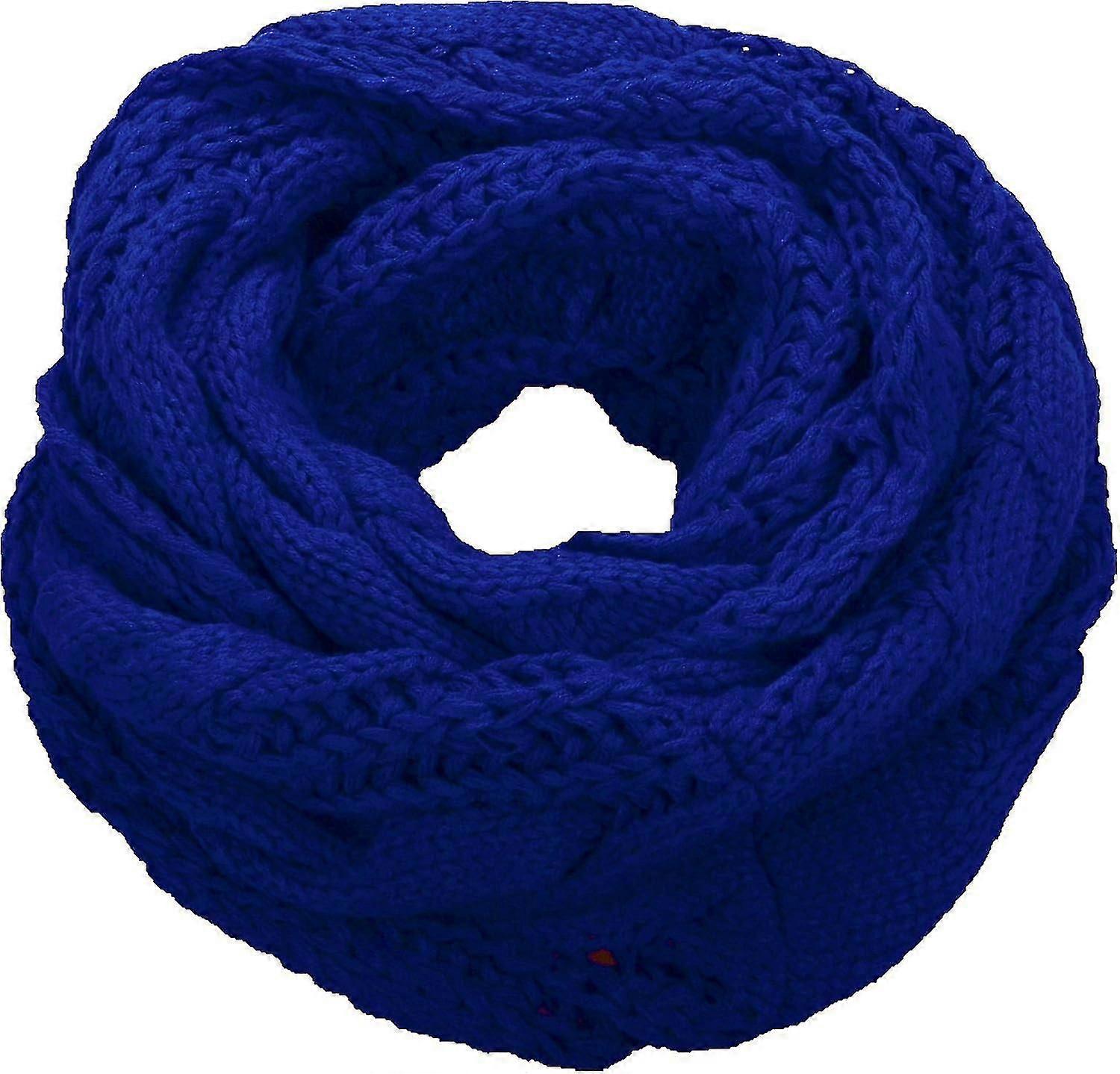 Womens Thick Ribbed Knit Winter Infinity Circle Loop Scarf Premium