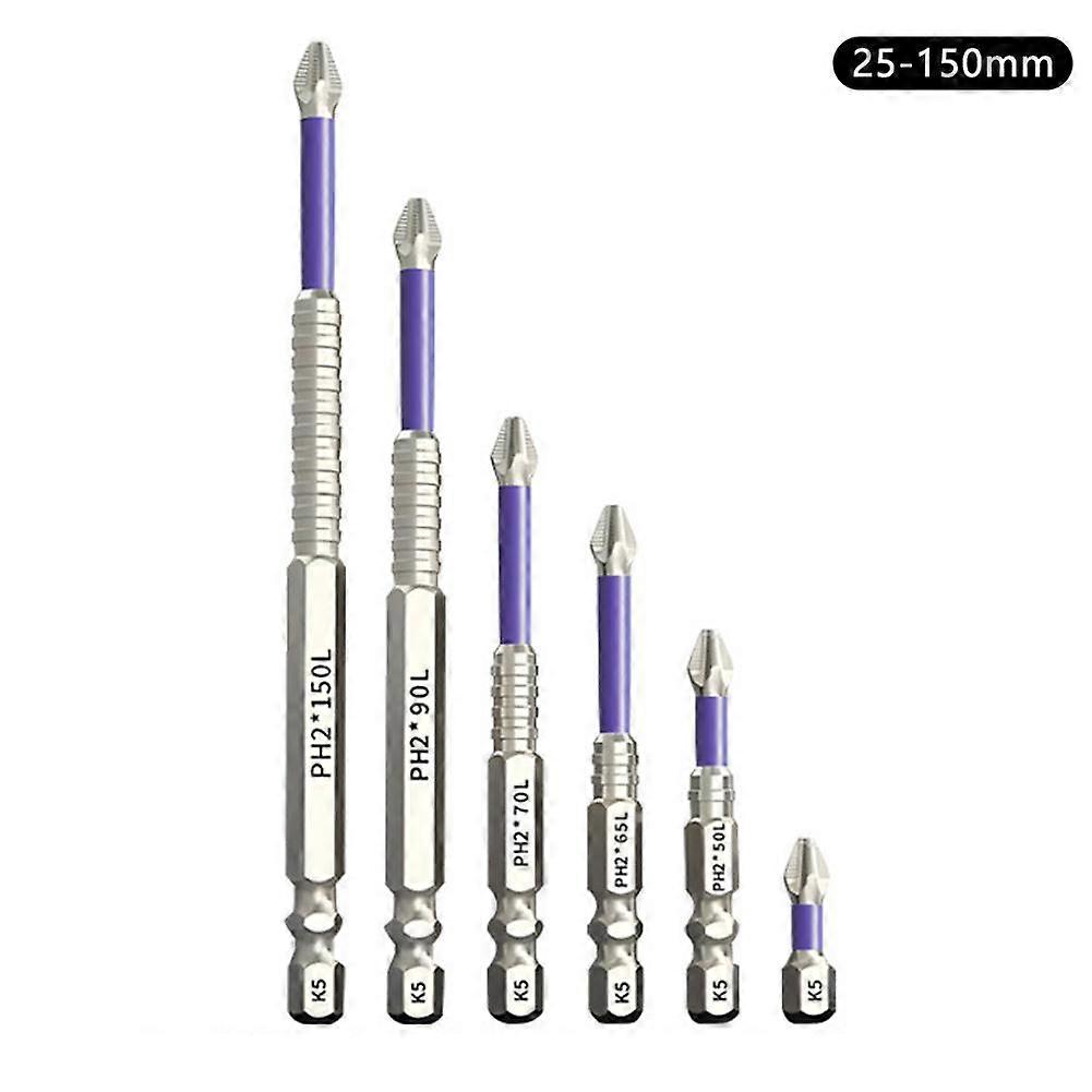 5-Piece Magnetic Anti-Slip Screwdriver Bit Set High Hardness for Drills and Electric Tools