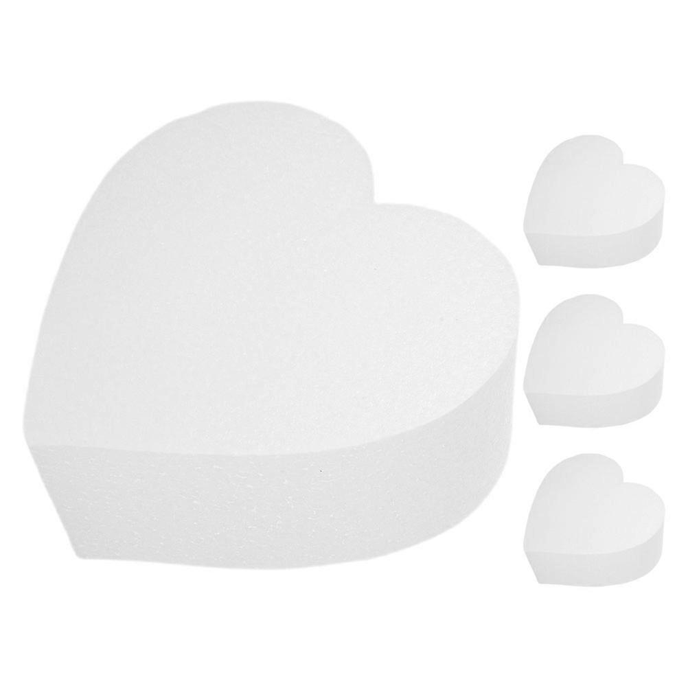 White Foam Heart Shaped Cake Dummy for Cake Decorating Practice 8Pcs