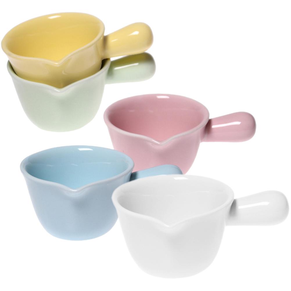 Ceramic Milk Pitcher 5Pcs Assorted Color Ceramic Milk Jug with Use for Home
