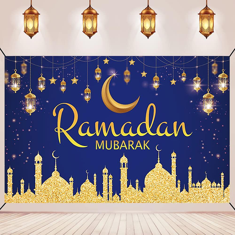 زينة عيد مبارك كريم خلفية راية النسيج رمضان مبارك تسجيل الخلفية لمستلزمات حفلات رمضان المسلمين ، 5.9 × 3.6 قدم