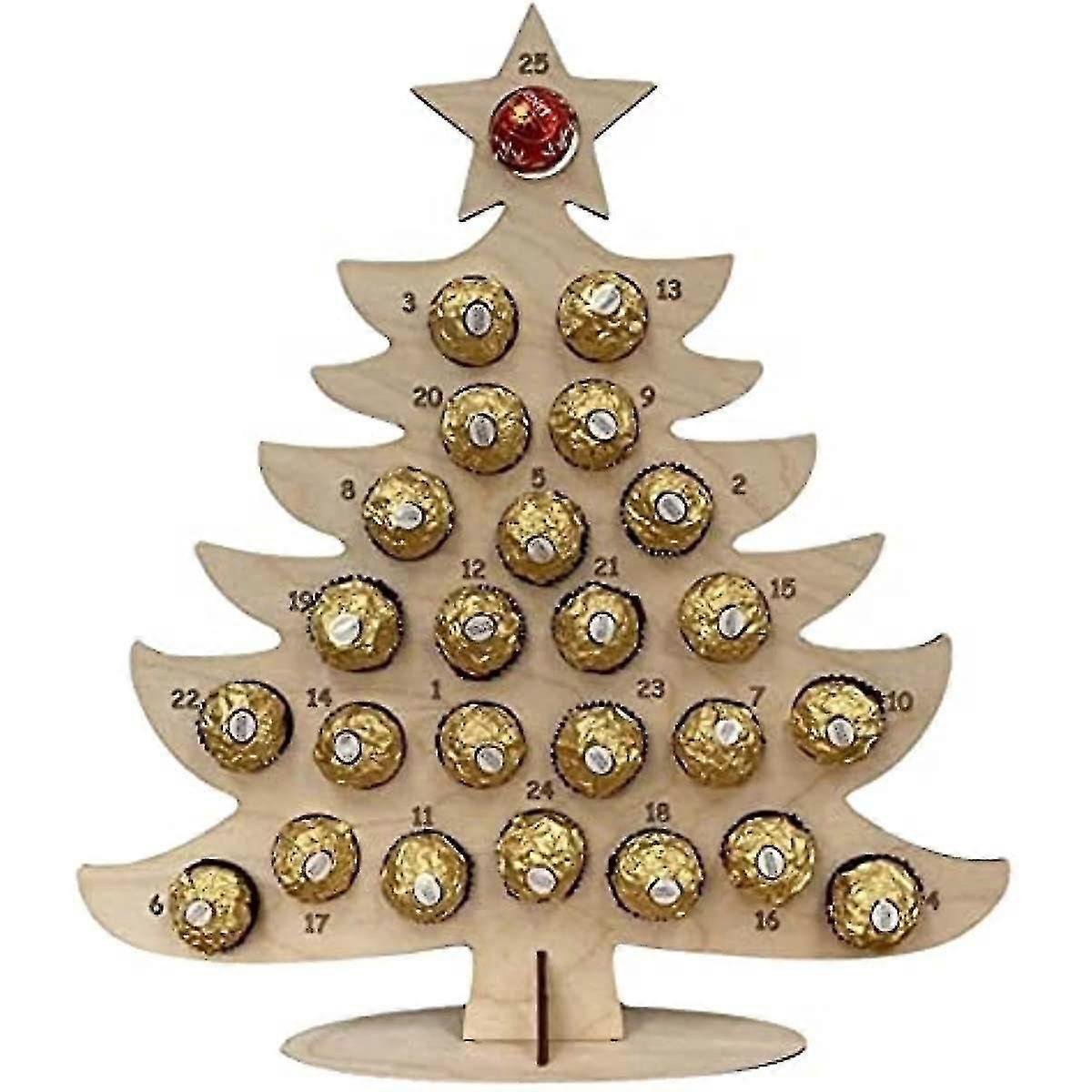 Christmas Advent Calendar Countdown Calendar Wooden Advent Calendar Holiday Party Decoration Chocolate Candy Frame