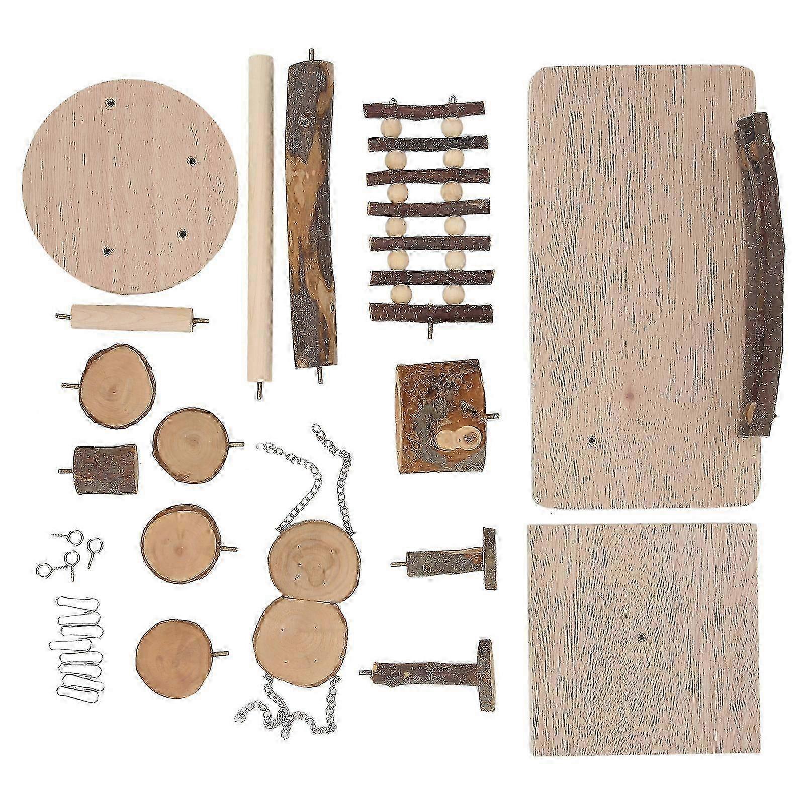 Safe and Durable Wooden Ladder Playground for Hamsters and Small Pets2025