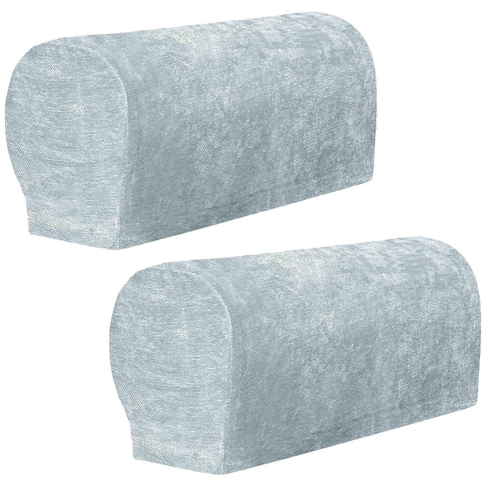 Stretch Armrest Covers For Sofa Couch Chairs Recliner SkinFriendly NonSlip 1 Pair Gray With Twist Pins