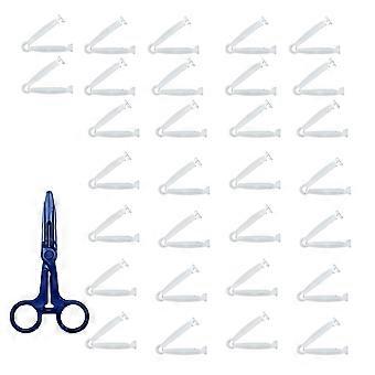 50 pinzas desechables para cordón umbilical, materiales hemostáticos para nacimiento, para animales, cachorros, gatitos, vacas vivas.