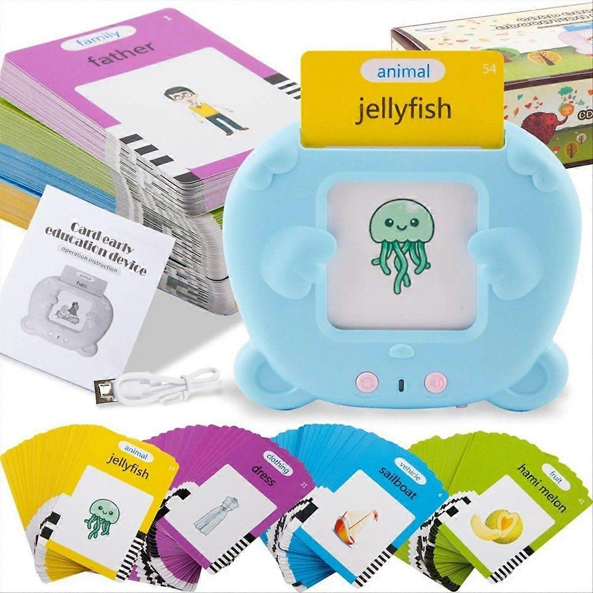 Talking Flash Cards Toddlers Learning Machine Early Educational Language Electronic Audio Book Kid