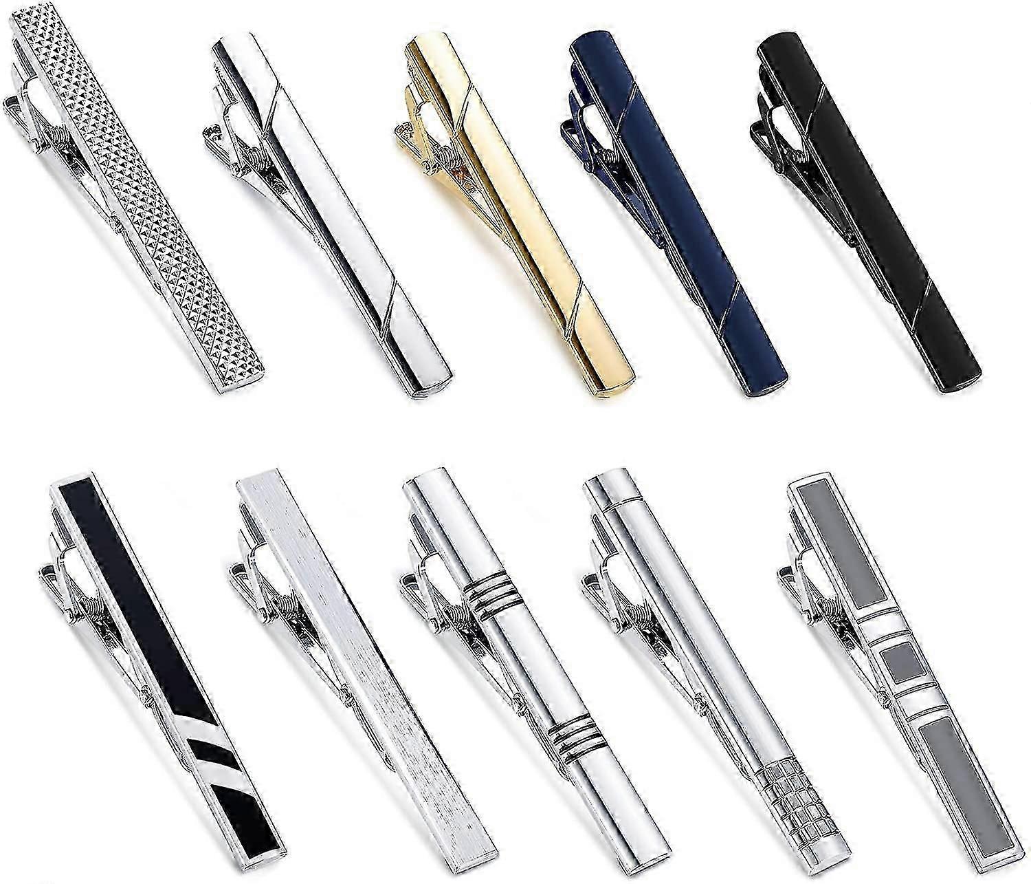 Herr slipsklämma set slipsklämma bröllop business ring presentförpackning