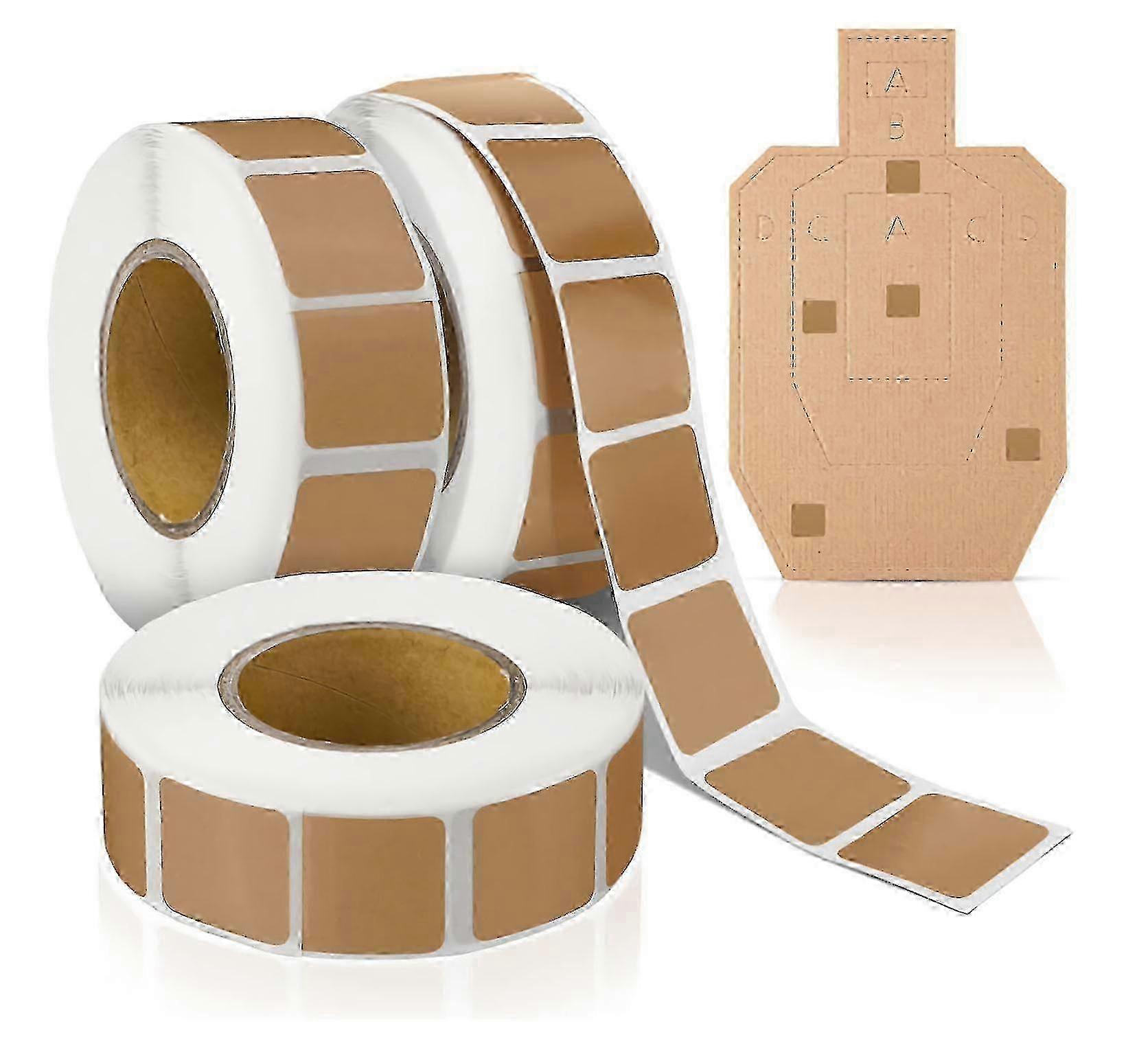 22mm Target Labels, Kraft Paper Shooting Stickers, 4 Rolls Easy To Peel And Stick, Square Roll Stickers, Self-adhesive Target Stickers
