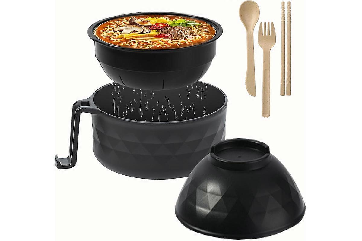 6Pcs Quick Microwave Ramen Bowl Cooker Set with Phone Holder