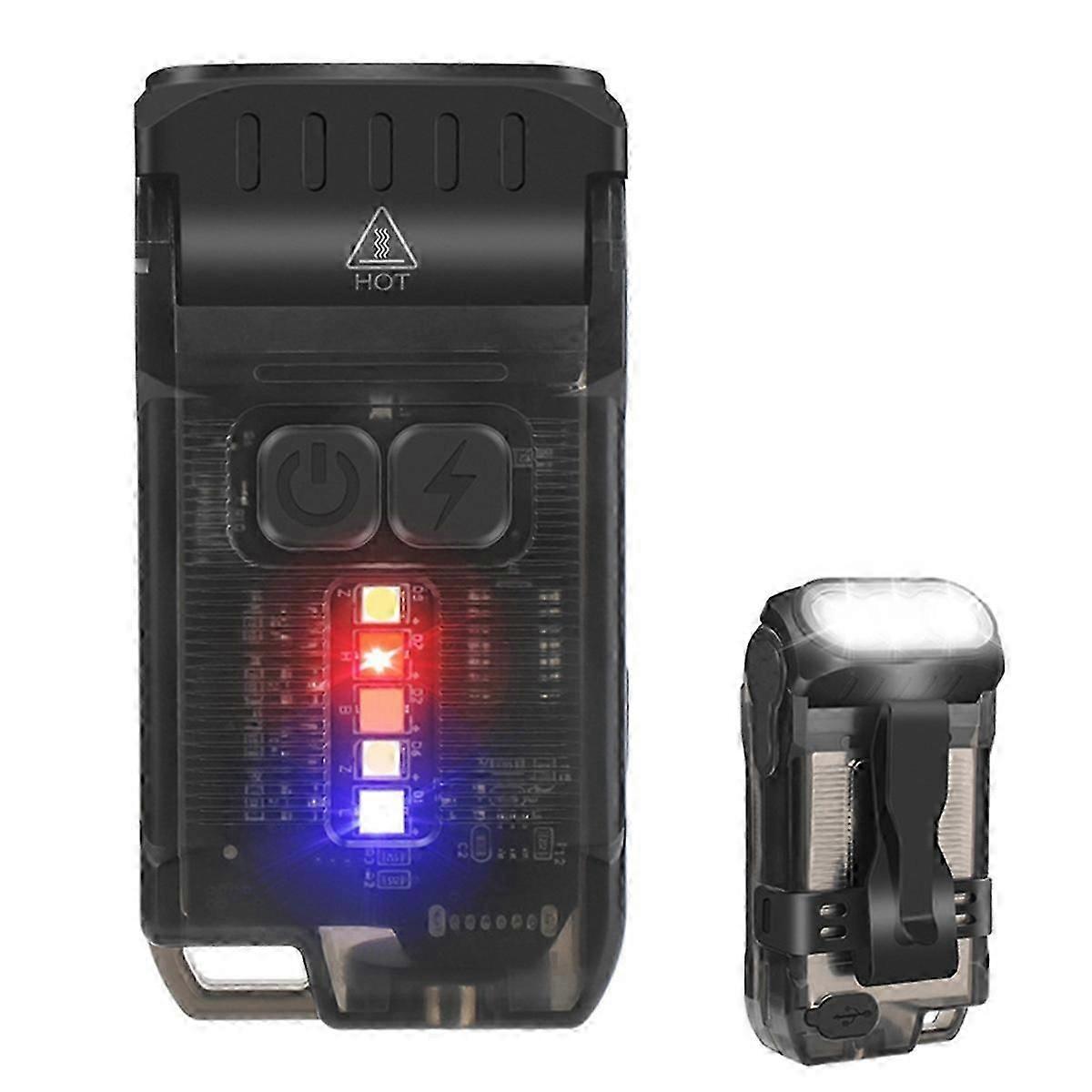 V15 LED pieni tehokas taskulamppu, 10 tilaa taskulamppu (musta)