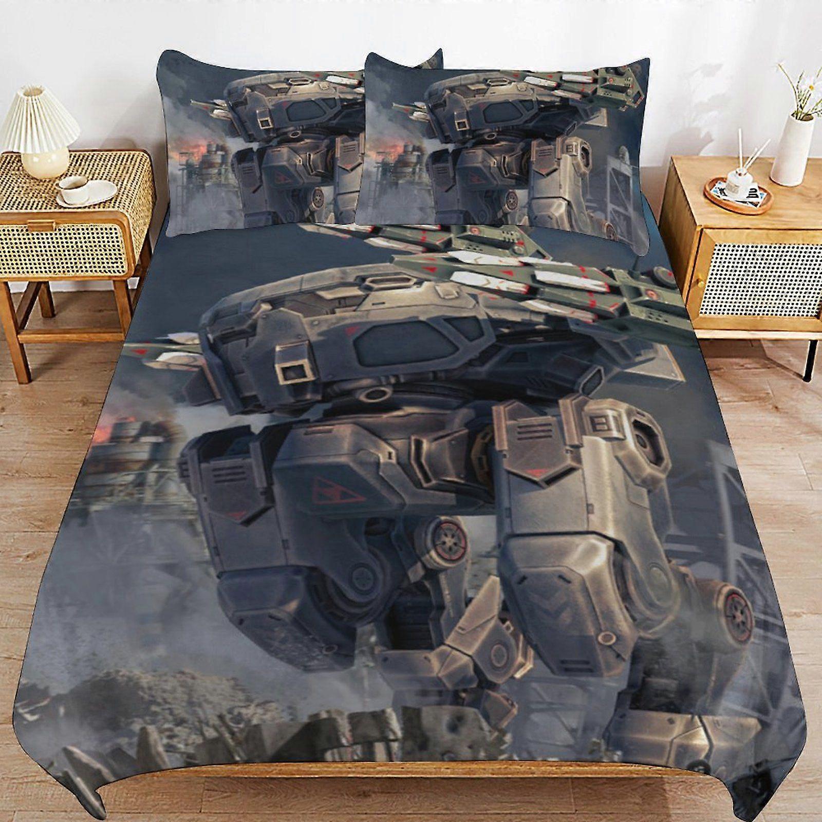 d76 War of the Robots High Strength Structure Breathable Finish Sleep Fit Soft Texture Duvet Cover Sets Everyday b76