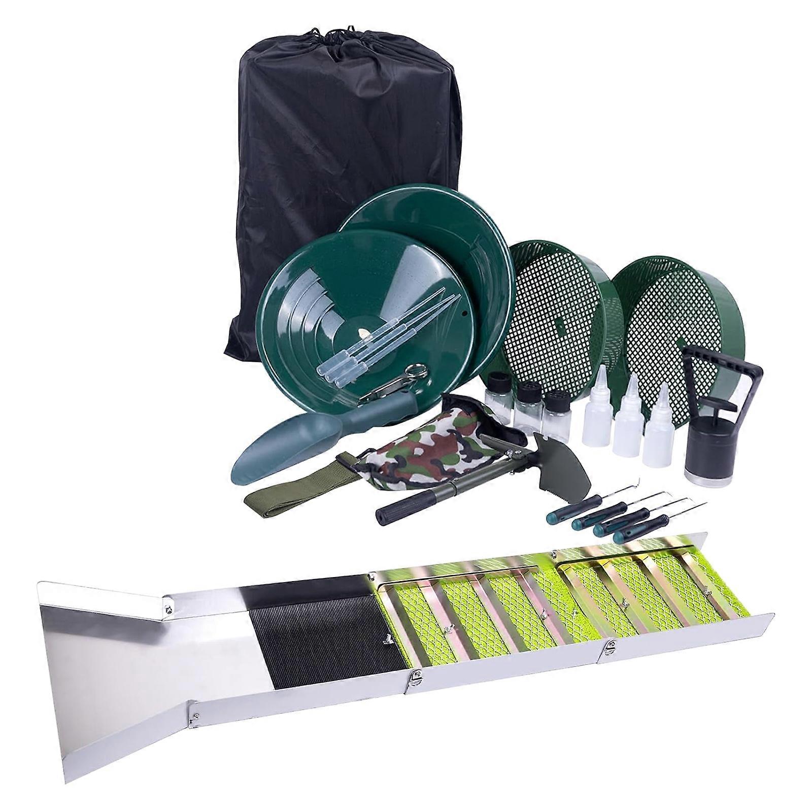 Upgraded Gold Panning Sluice Box Kit Manual Operation No Power Need Lightweight Portable Design For Outdoors Adventure Multicolor