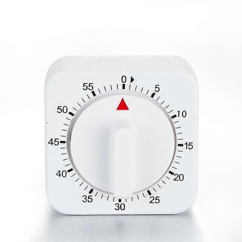 60 Minutes Kitchen Timer Count Down Alarm Reminder White Square Mechanical Timer For Kitchen Food Preparation Baking Ringing 3s