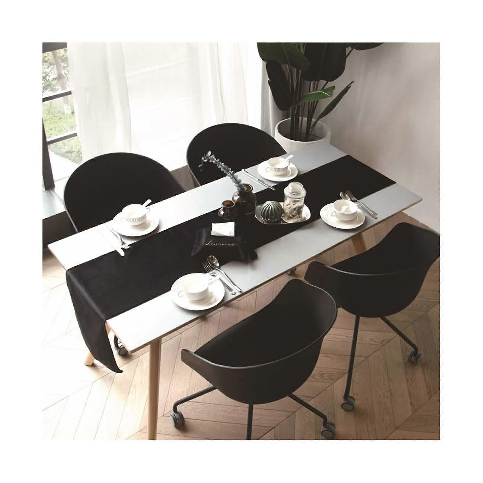 Table Runner 32x240cm Velvet Solid Color Black Elegant Simple Style