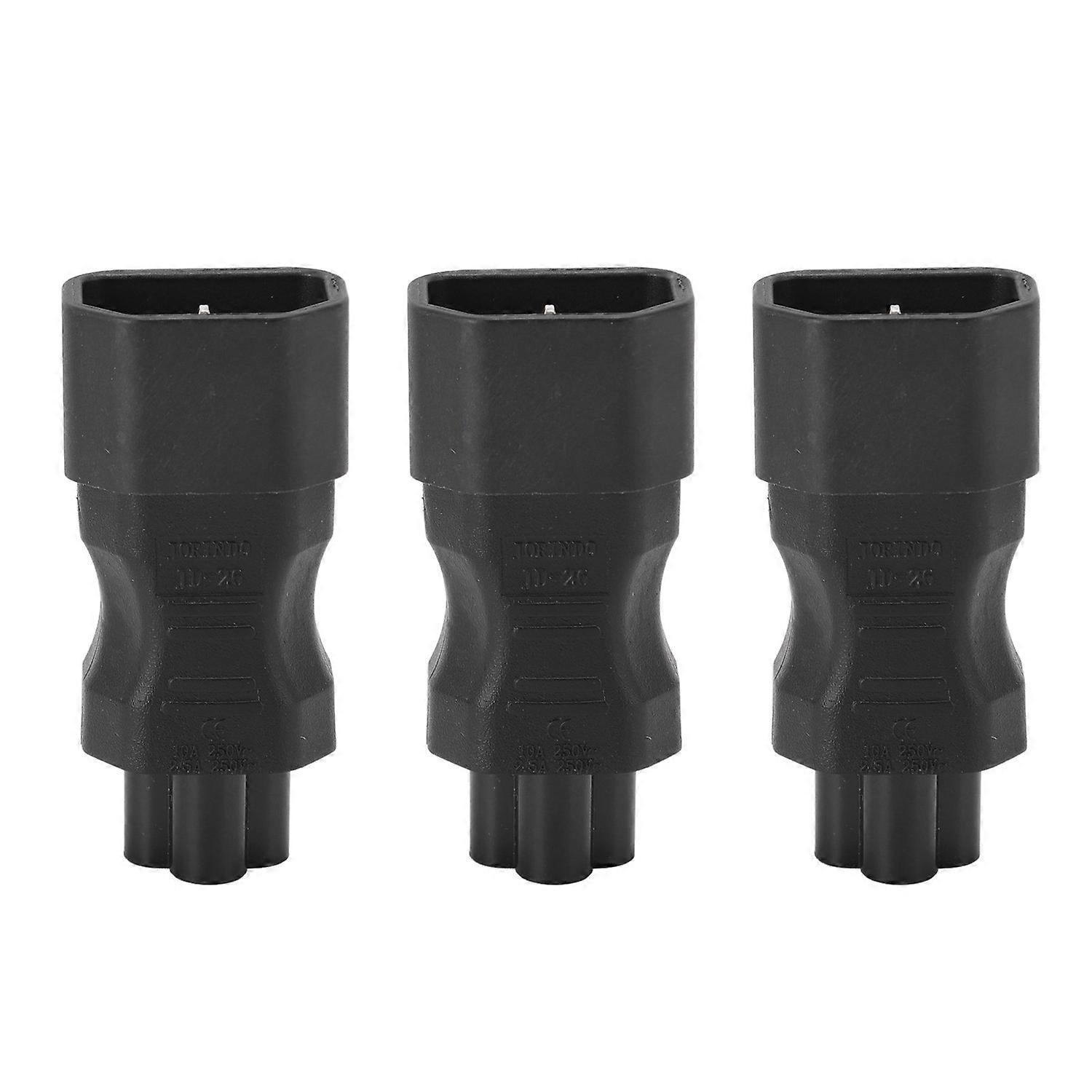 3Pcs IEC320 C14 to IEC320 C5 Power Adapter PVC Shell C14 to C5 Converter Plug 2.5A‑10A 250V 2500W