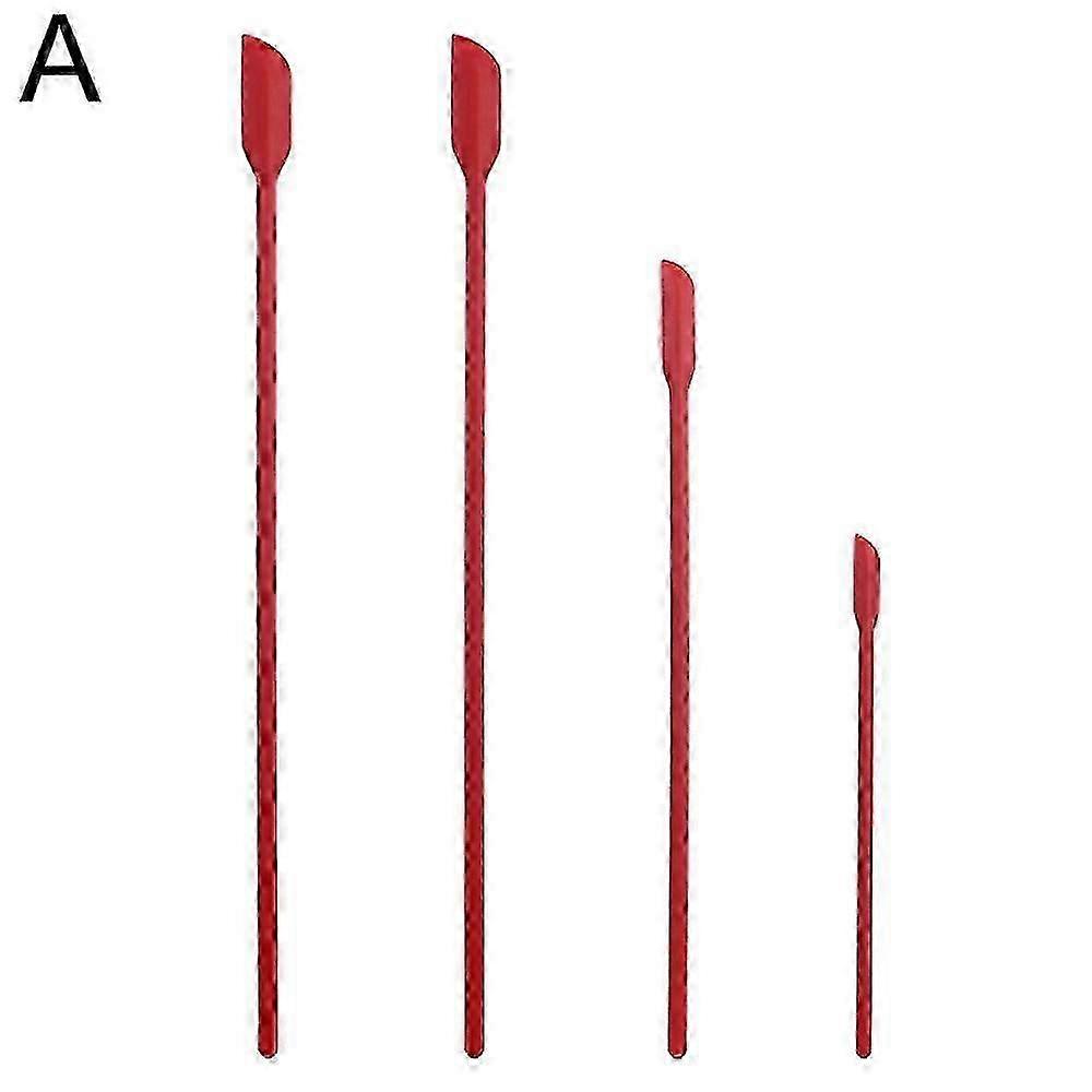 Red (A) $Silicone 4-piece set Mini small tip scraper Extended cosmetic bottle scraper Jam spatula Creative 2025