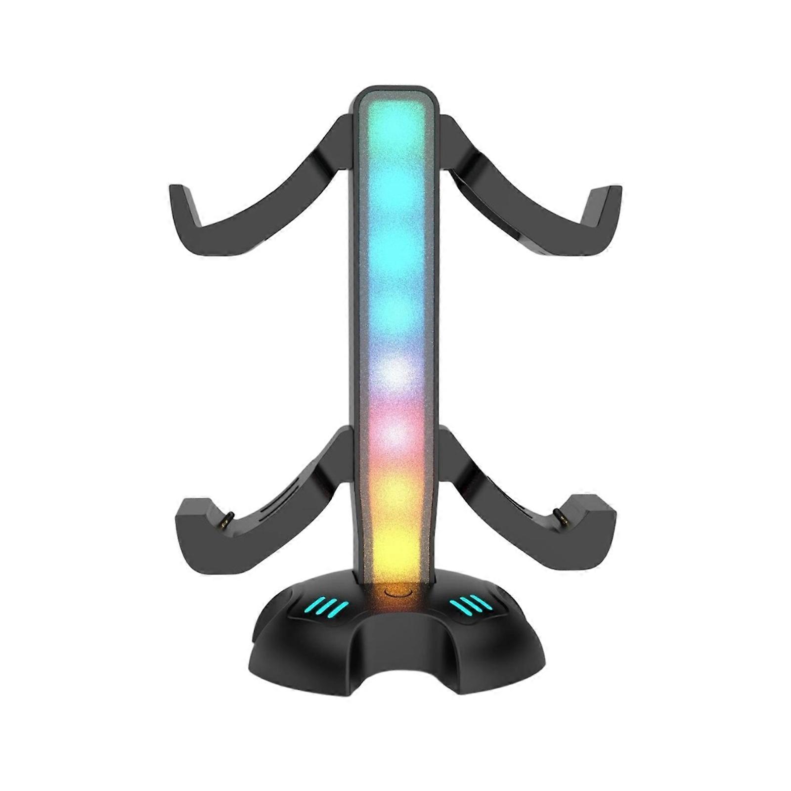 LED Illuminated Gaming Controller Charging Dock Stand Simultaneous Charging Storage Display for P5 Game Devices Multicolor
