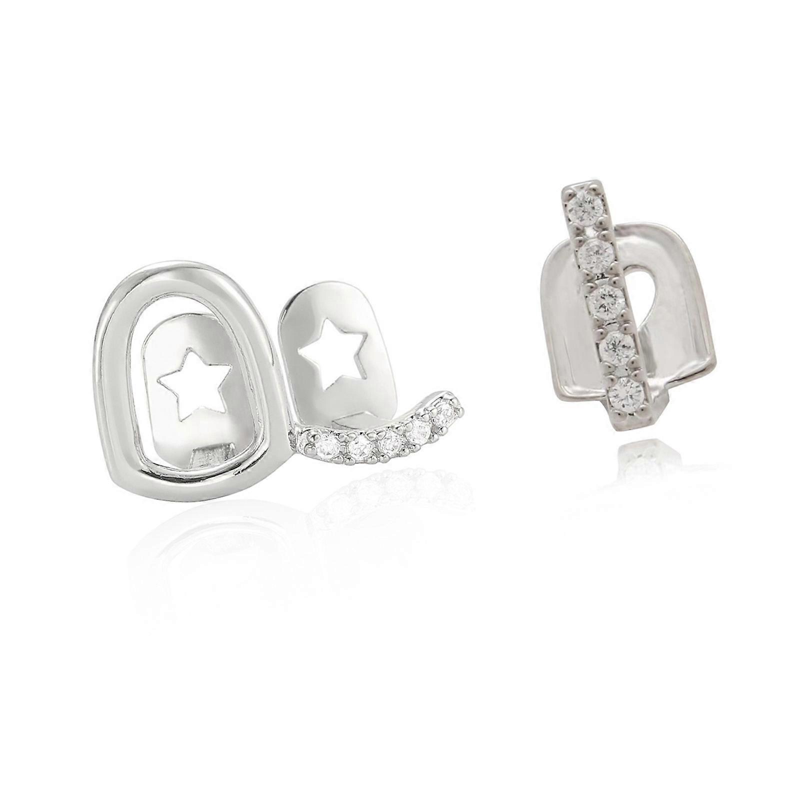 Hollow Out Tooth Jewelry Combo With Sparkling Zircon Stones Lightweight Copper Body Jewelry Accessories For Adults Multicolor