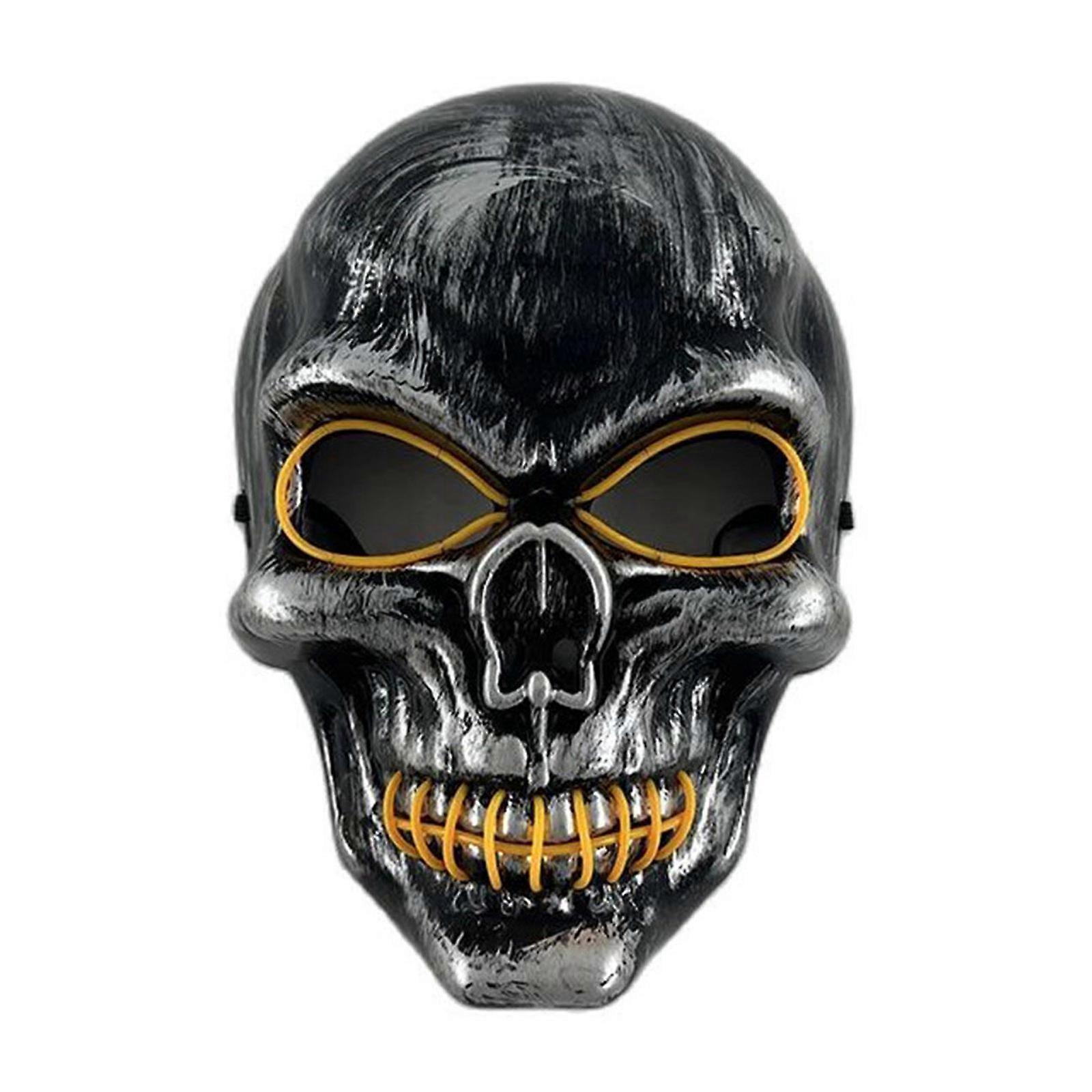 Phantom Lighted Face Covering Ergonomic Design Comfortable Glowing Face Props Suitable For Adults And Kids  Yellow