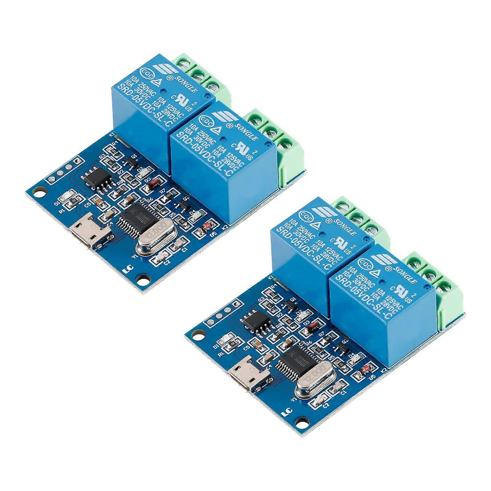 USB Smart Relay Module Dual Channel Intelligent Control Switch for Automation Projects